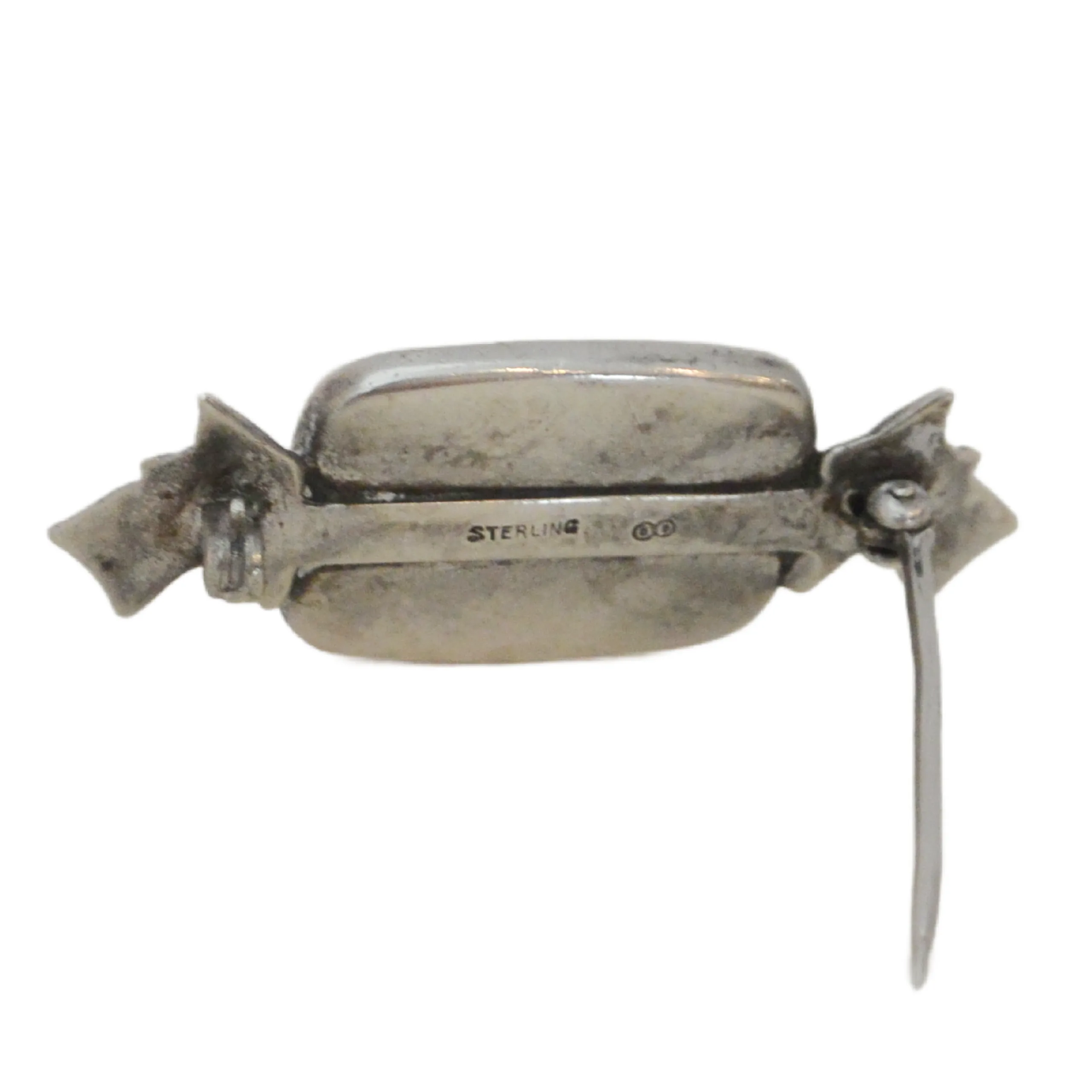Antique Sterling Silver Essex Crystal Terrier Brooch &ndash; Wire Fox & Scottie Duo c. 1915 - Image 7