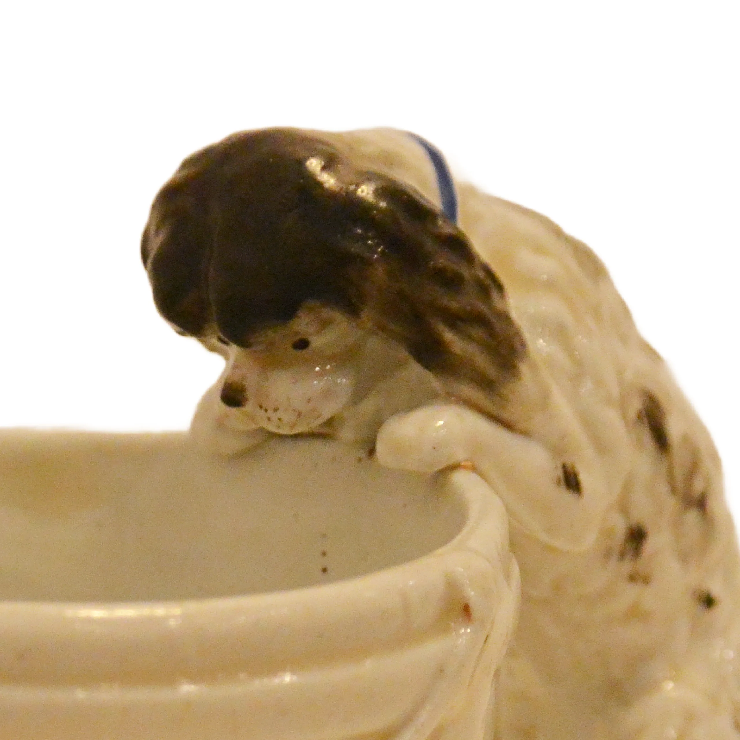German Porcelain Match Holder with Figural Spaniel Dog - Image 3