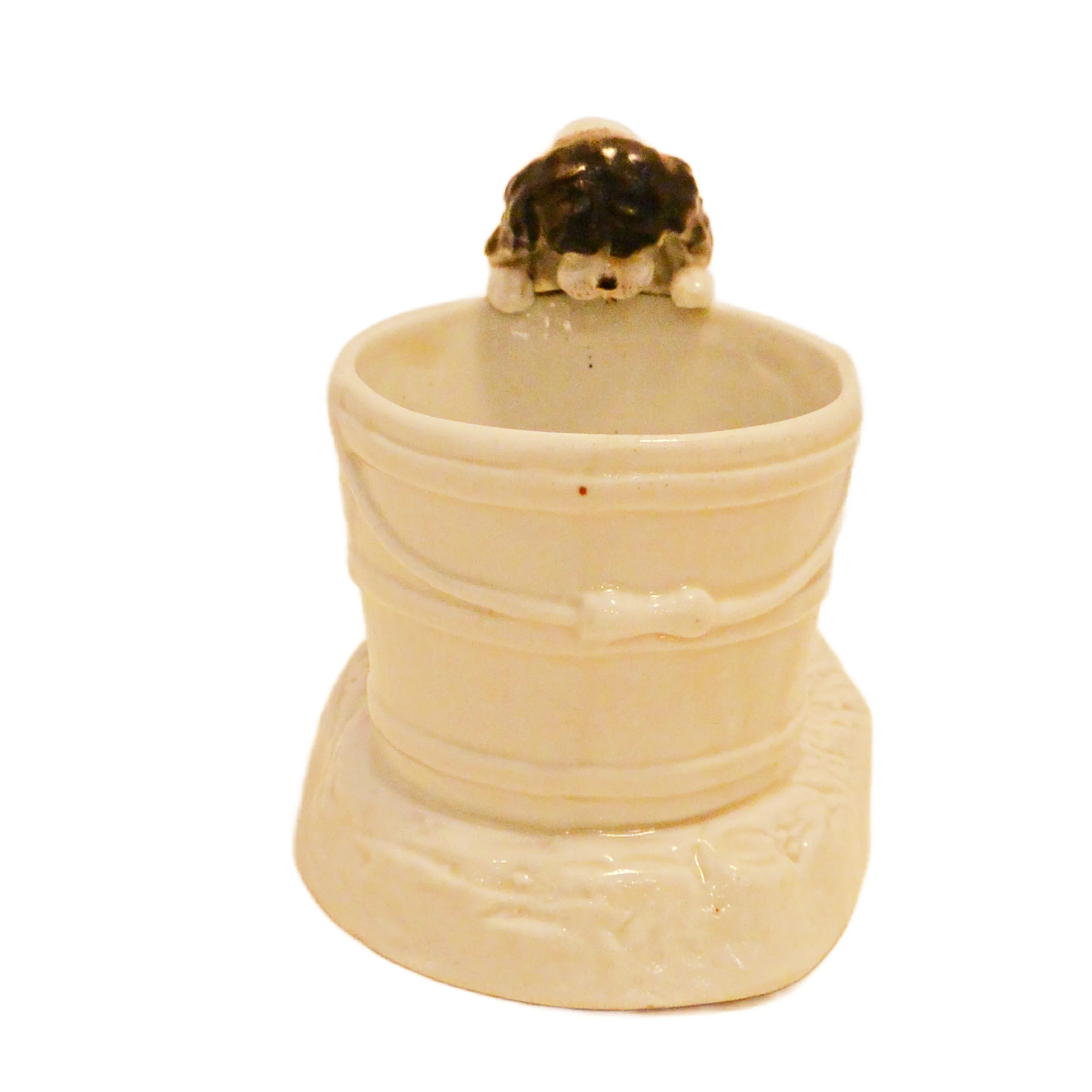 German Porcelain Match Holder with Figural Spaniel Dog - Image 5