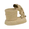 German Porcelain Match Holder with Figural Spaniel Dog
