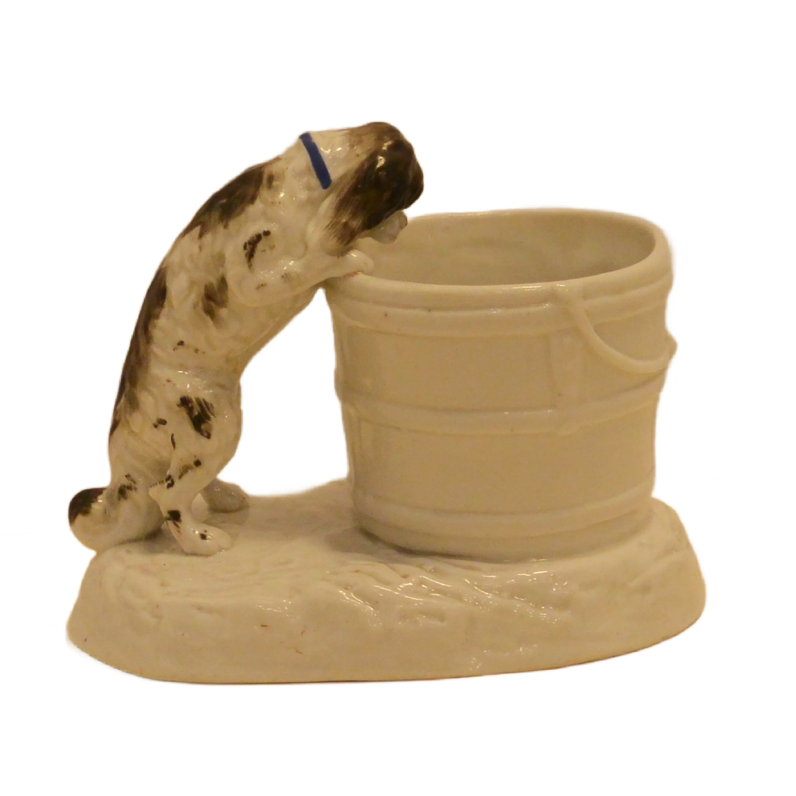 German Porcelain Match Holder with Figural Spaniel Dog - Image 4