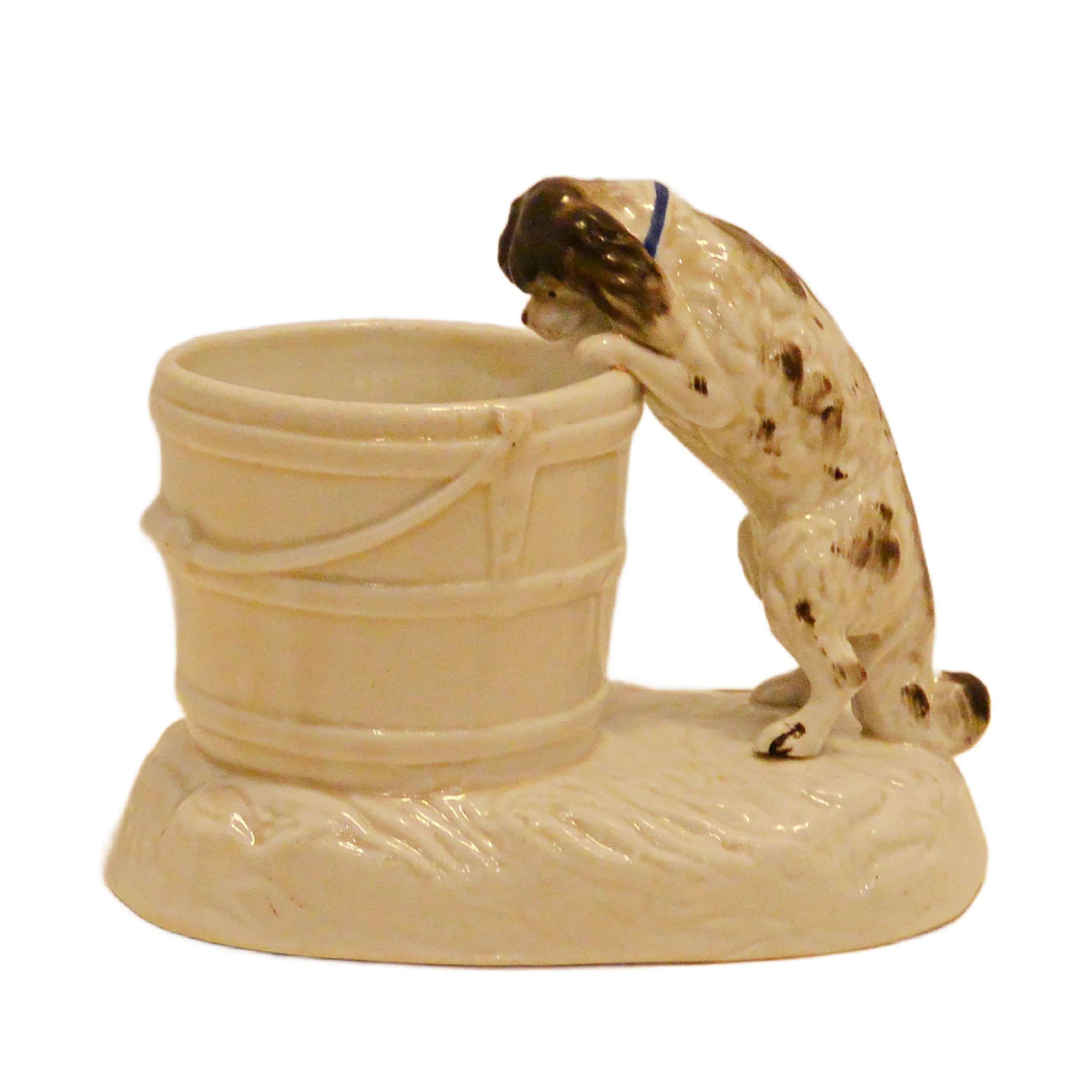 German Porcelain Match Holder with Figural Spaniel Dog - Image 6