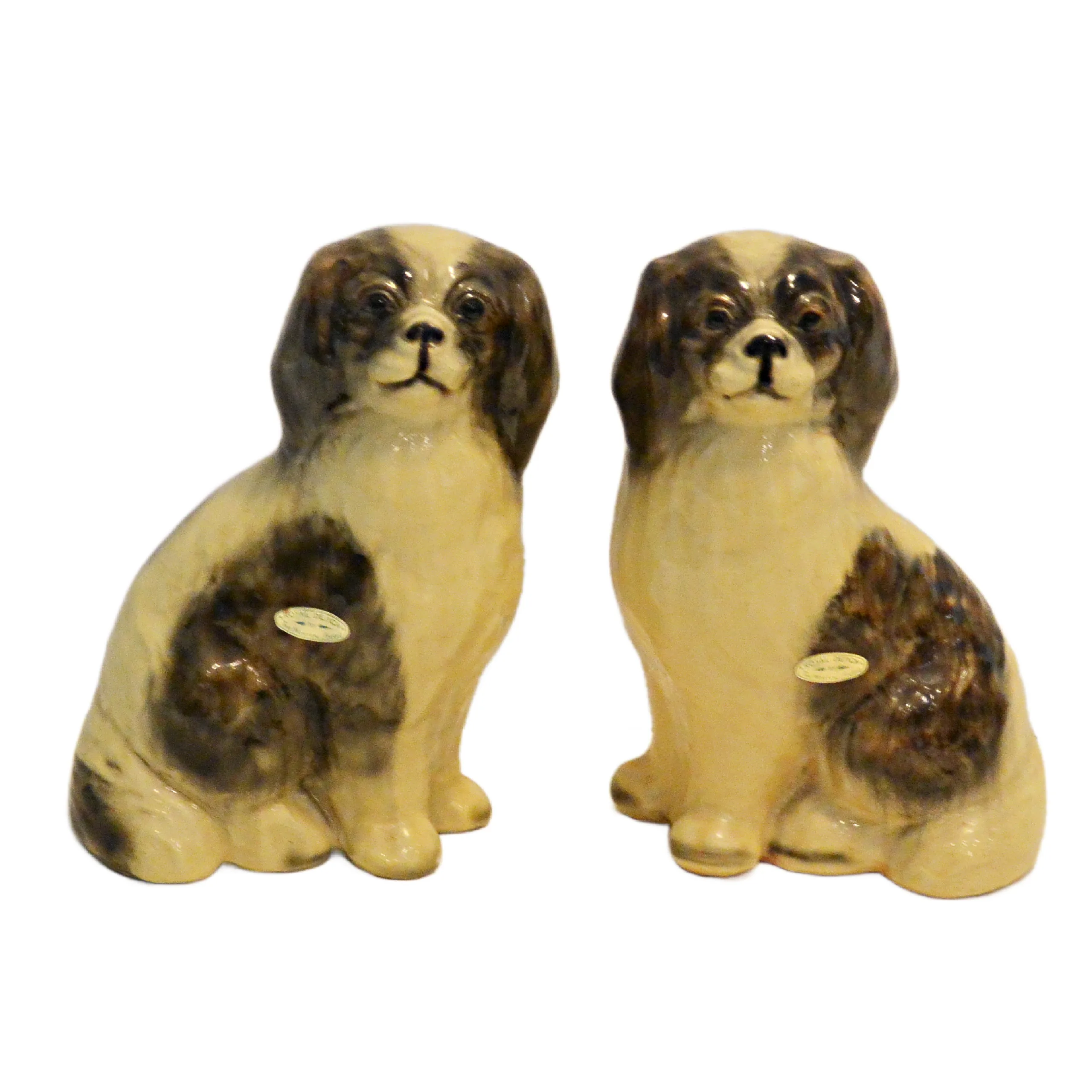 Large Staffordshire Style Mortens Studio Japanese Chin Dogs
