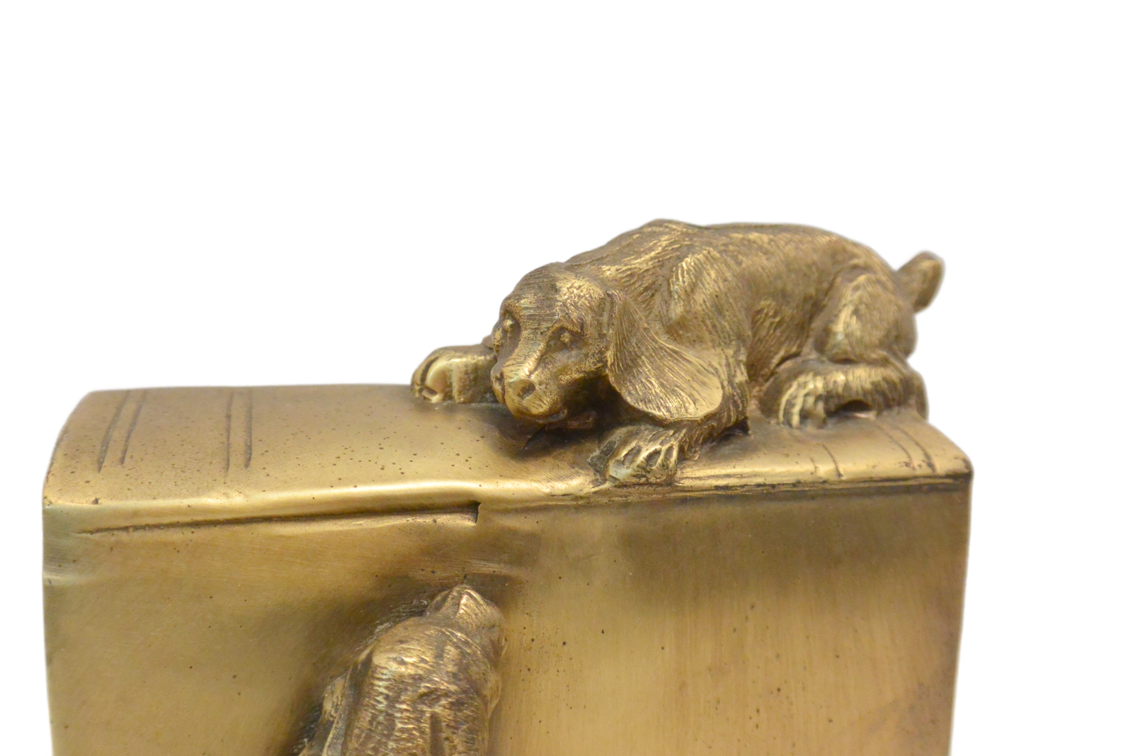Vintage Brass PM Craftsman Cocker Spaniel Dogs Bookends c. 1930 - Image 6