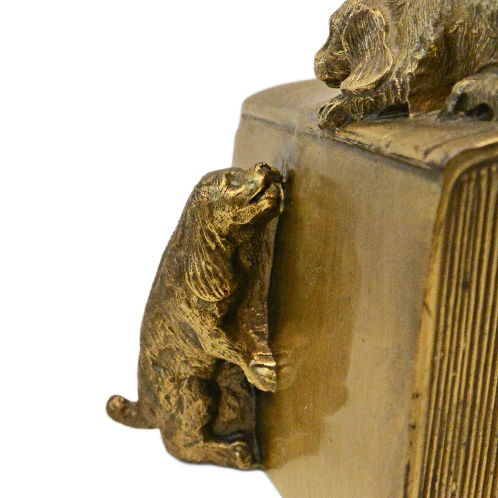 Vintage Brass PM Craftsman Cocker Spaniel Dogs Bookends c. 1930 - Image 7
