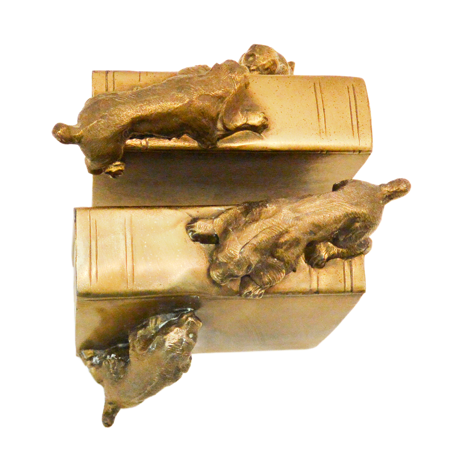 Vintage Brass PM Craftsman Cocker Spaniel Dogs Bookends c. 1930 - Image 8