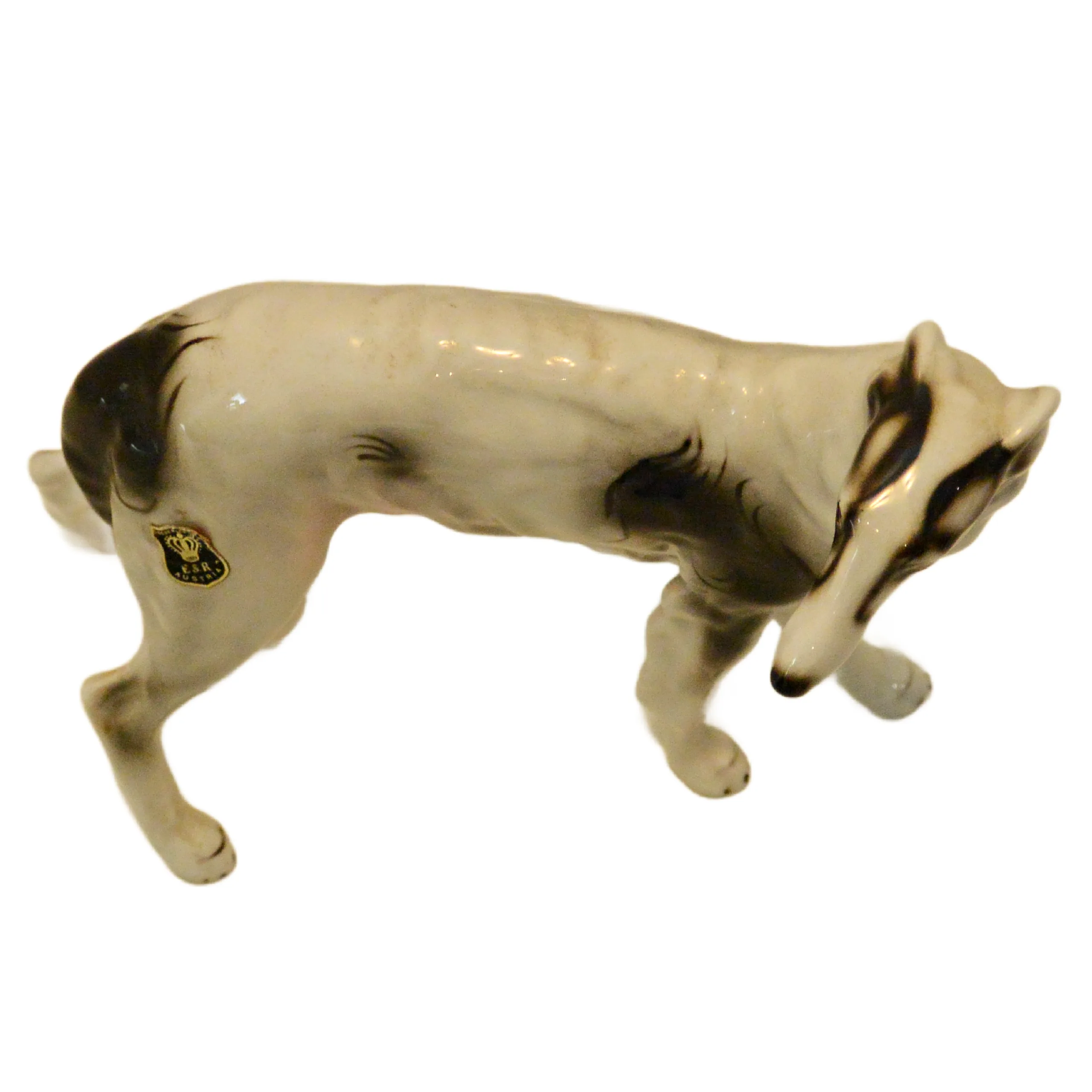 Austrian Porcelain Borzoi Russian Wolfhound Figurine by E&R Golden Crown - Image 8