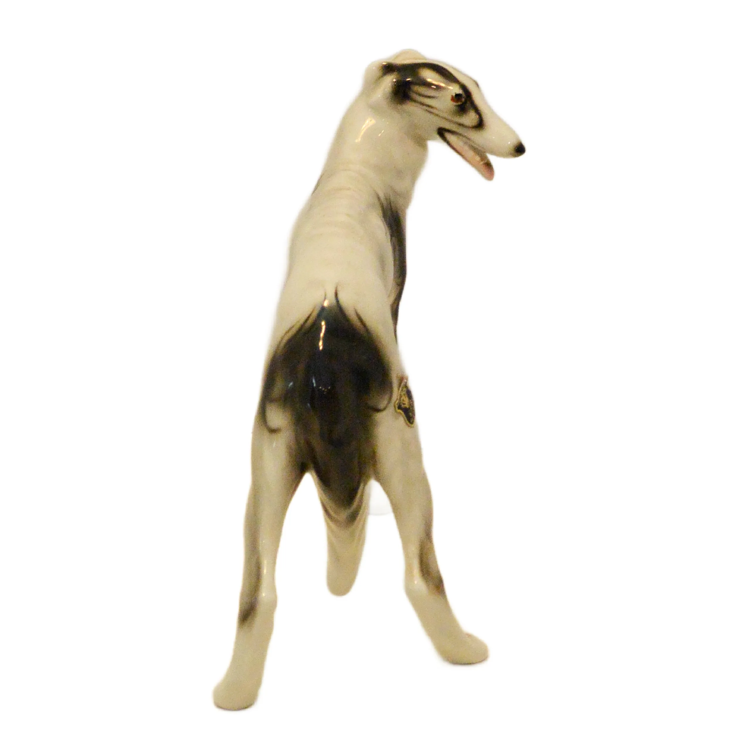 Austrian Porcelain Borzoi Russian Wolfhound Figurine by E&R Golden Crown - Image 6