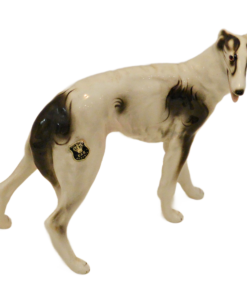 Austrian Porcelain Borzoi Russian Wolfhound Figurine by E&R Golden Crown