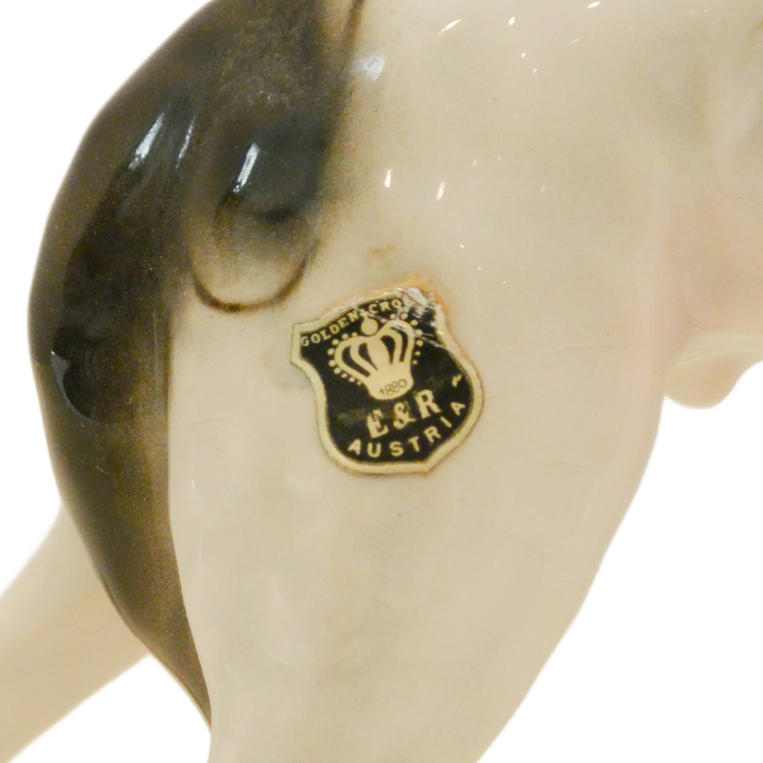 Austrian Porcelain Borzoi Russian Wolfhound Figurine by E&R Golden Crown - Image 10