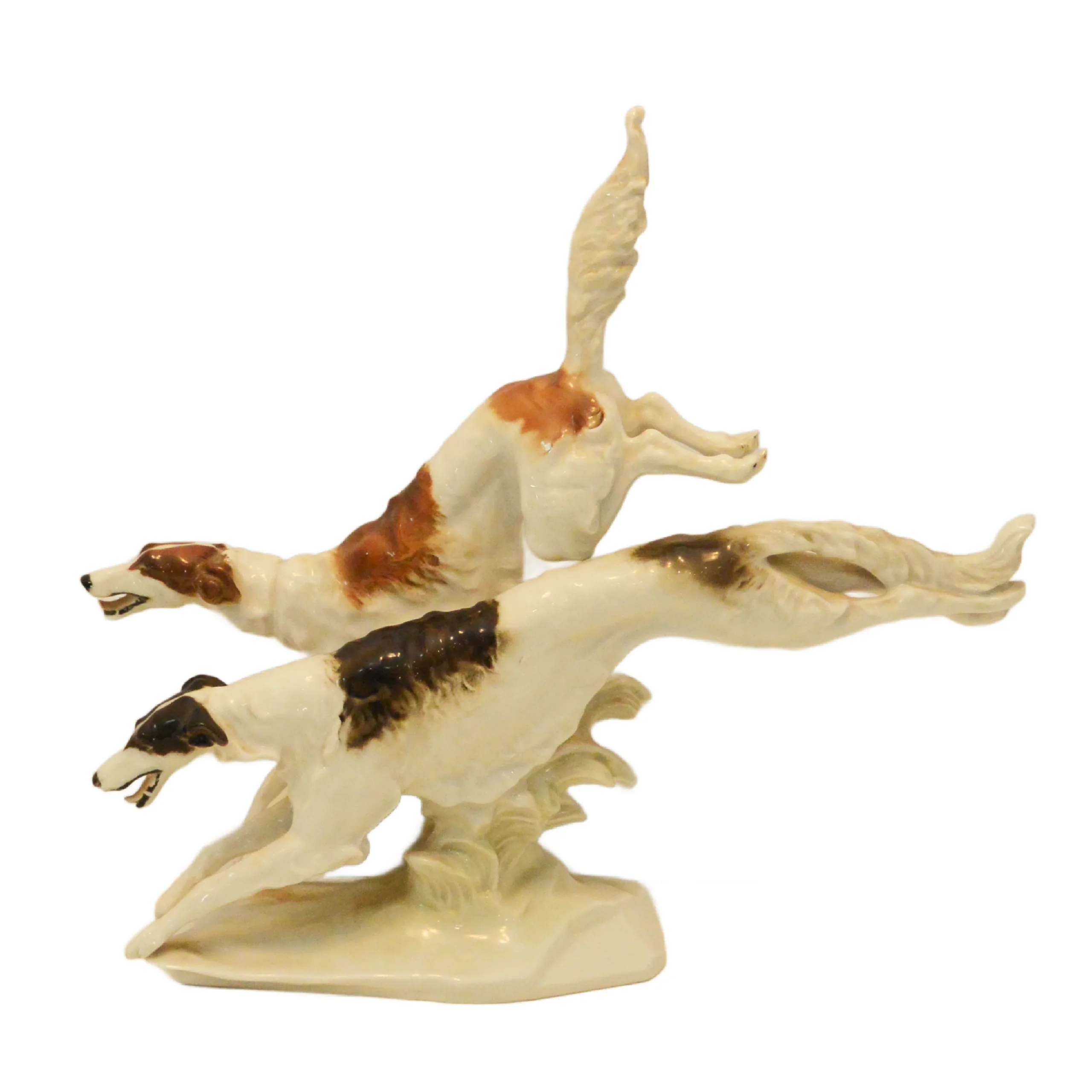 Large Art Deco Hutschenreuther Running Borzois Figurine by Karl Tutter - Image 2