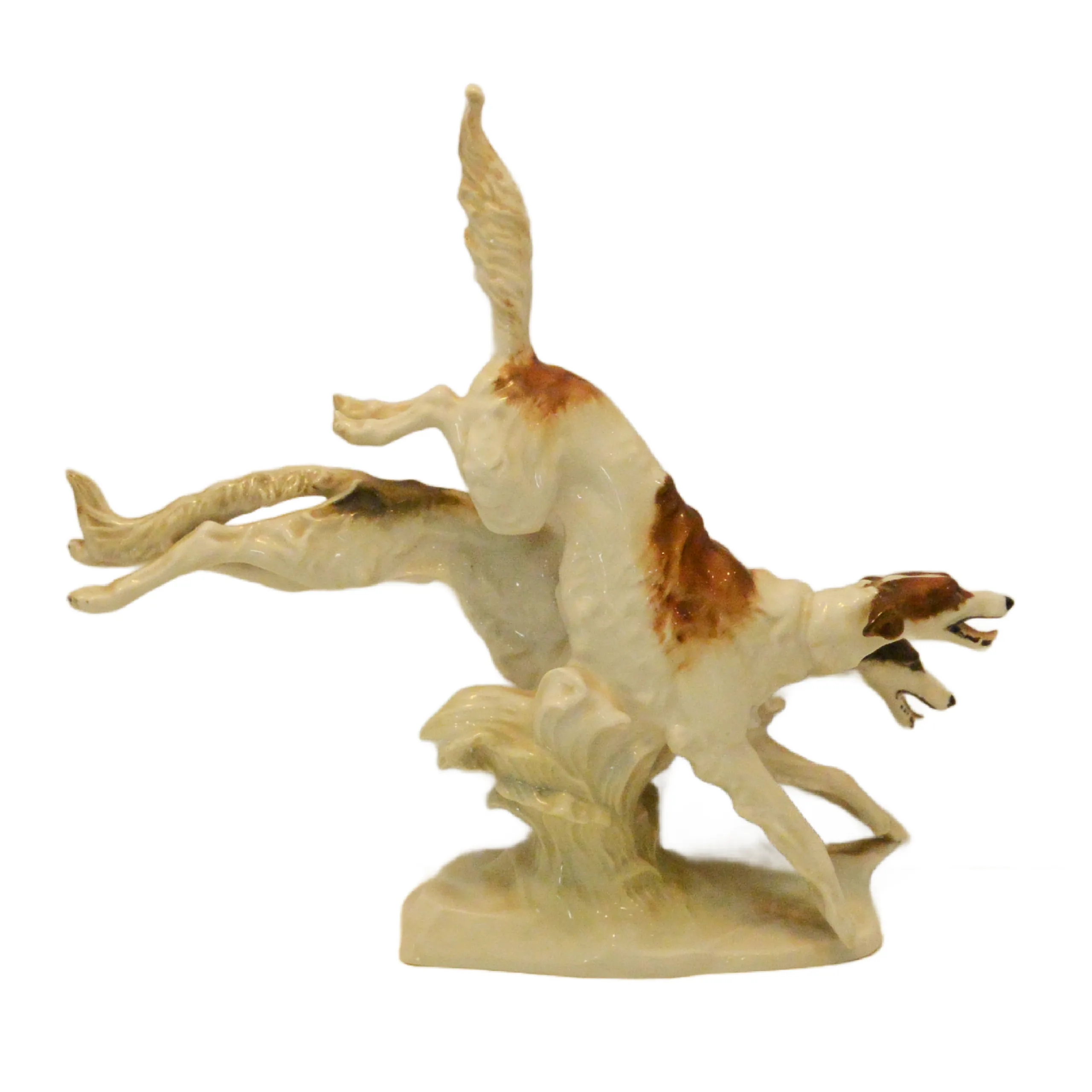 Large Art Deco Hutschenreuther Running Borzois Figurine by Karl Tutter - Image 7
