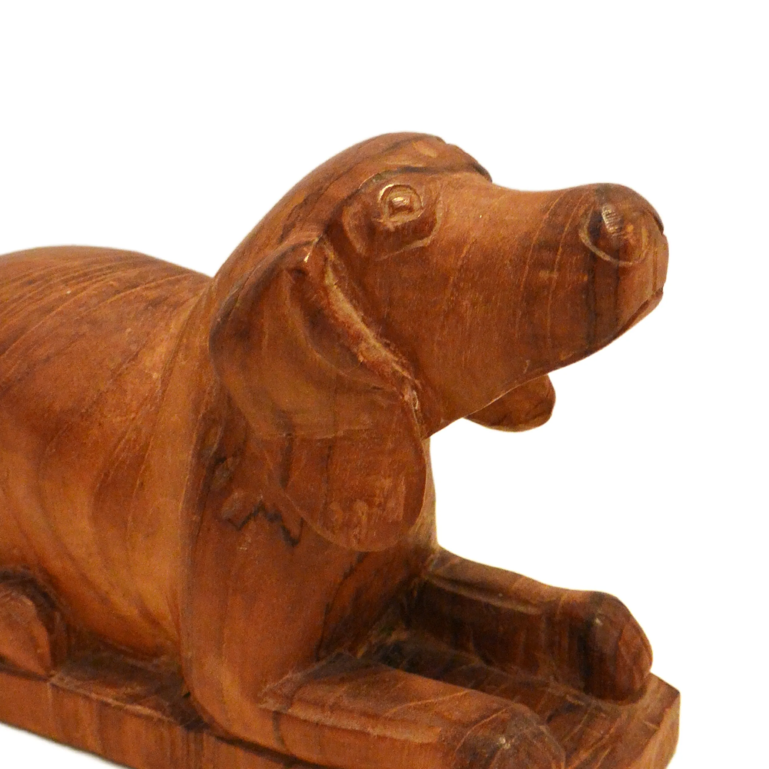 Vintage Hand-Carved Folk Art Scent Hound - Image 3