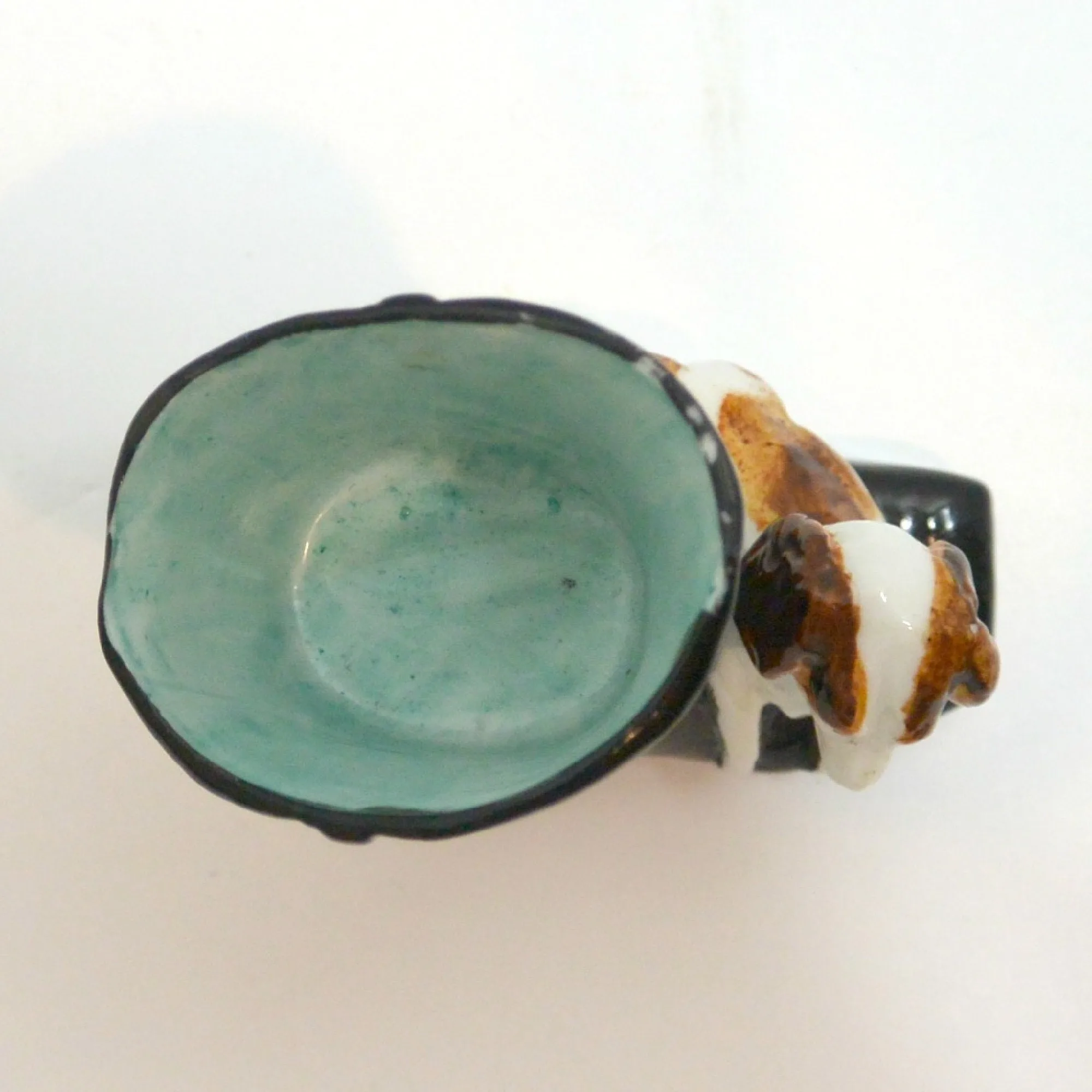 Antique Dresden Porcelain Dog Matchstick Holder, Boot Vase - Image 6