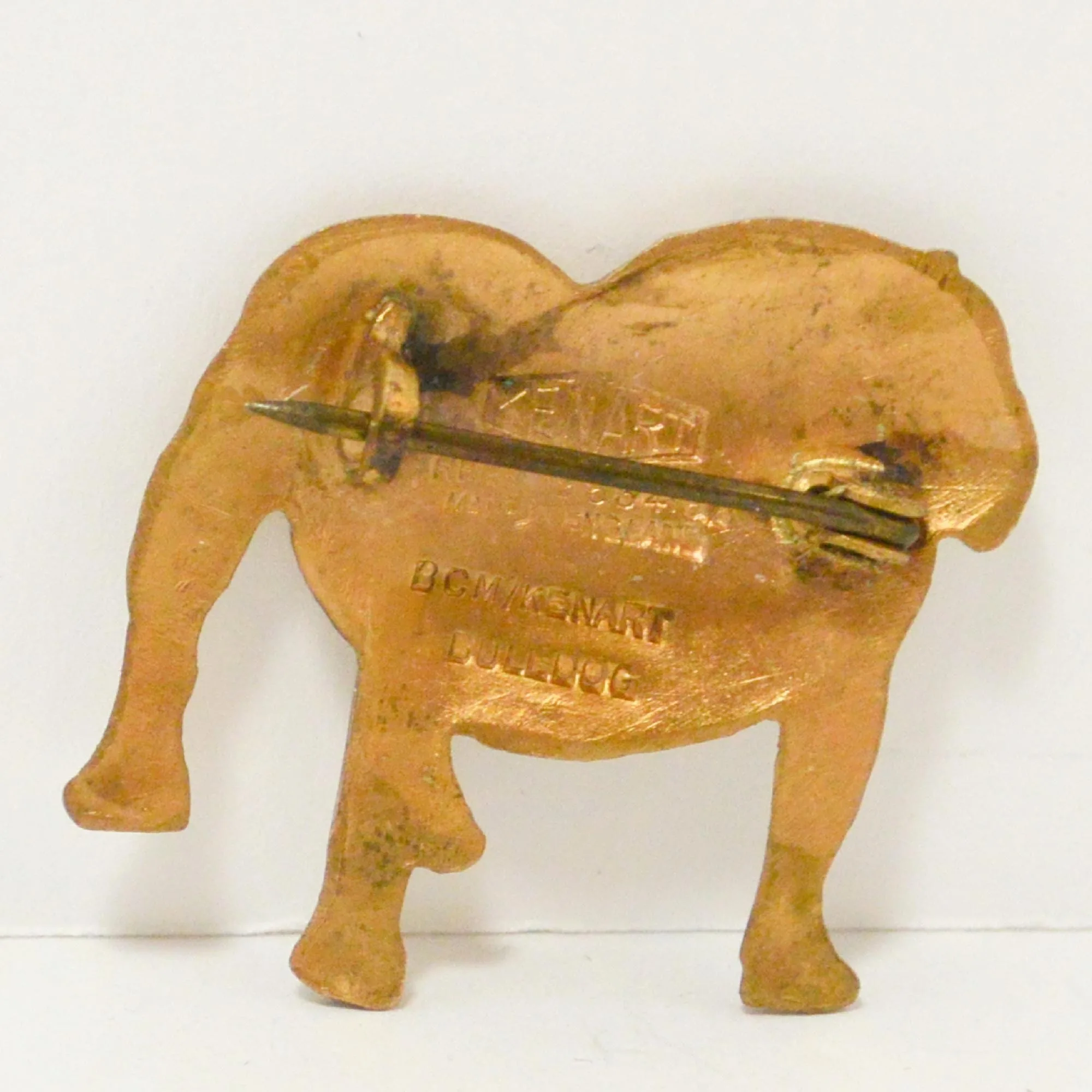 Vintage Kenart English Bulldog Pin, Gold Gilt Finish - Image 3
