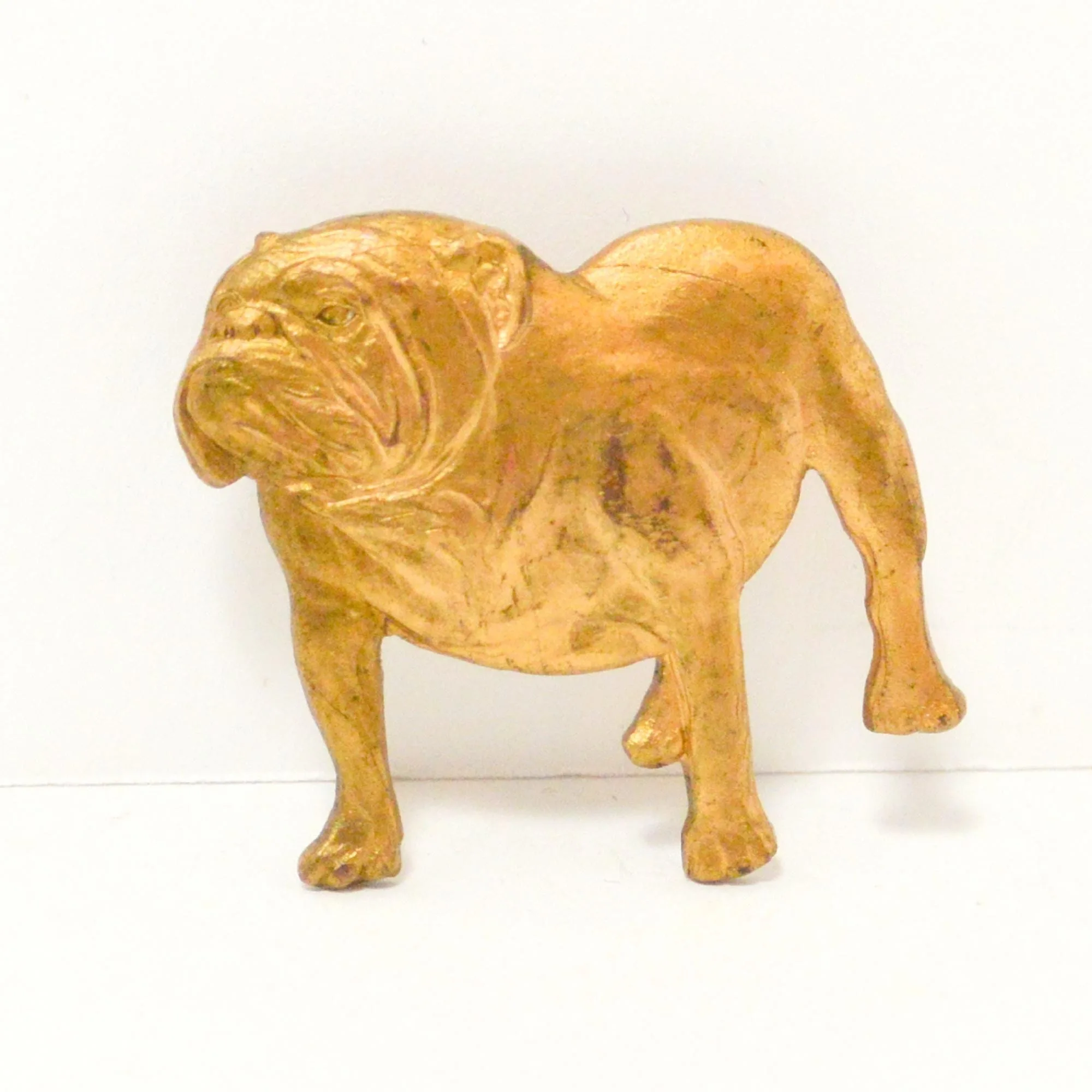 Vintage Kenart English Bulldog Pin, Gold Gilt Finish
