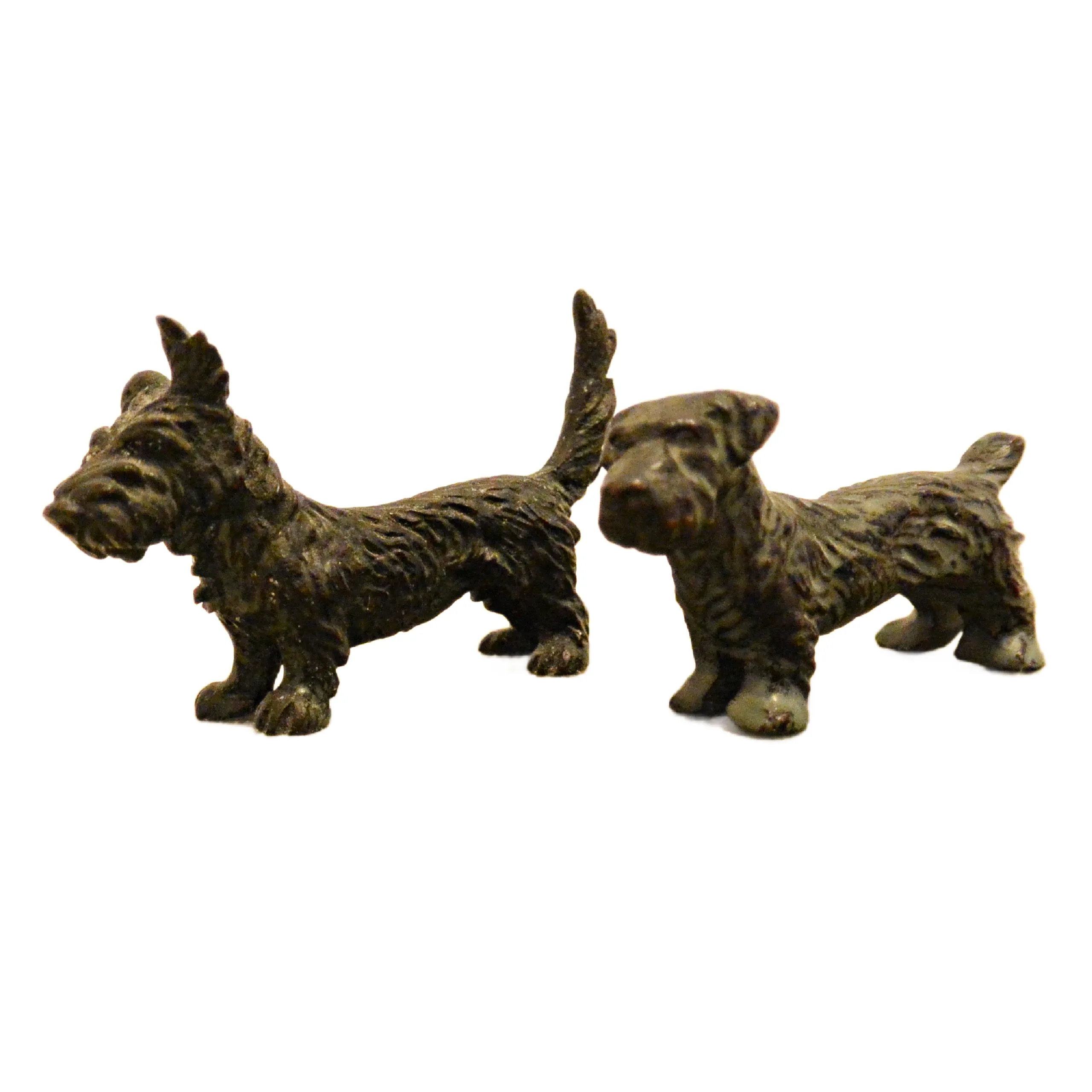 Art Deco Green Onyx & Bronze Double Scottie Tray c. 1930 - Image 11