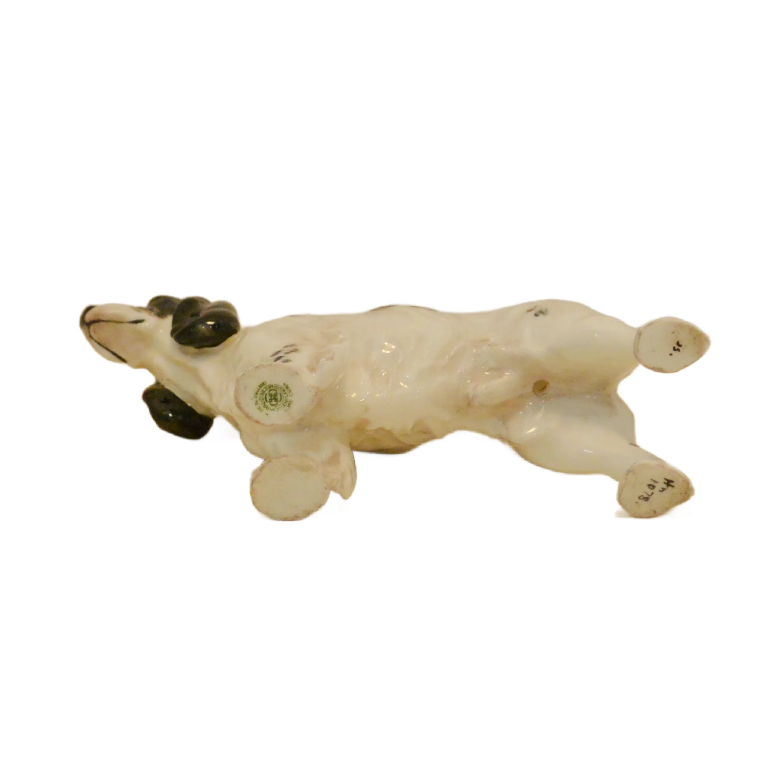 Royal Doulton Cocker Spaniel HN 1078 &ndash; Antique Frederick Daws Design &ndash; Black & White Parti-Color, c. 1930s-40s - Image 9