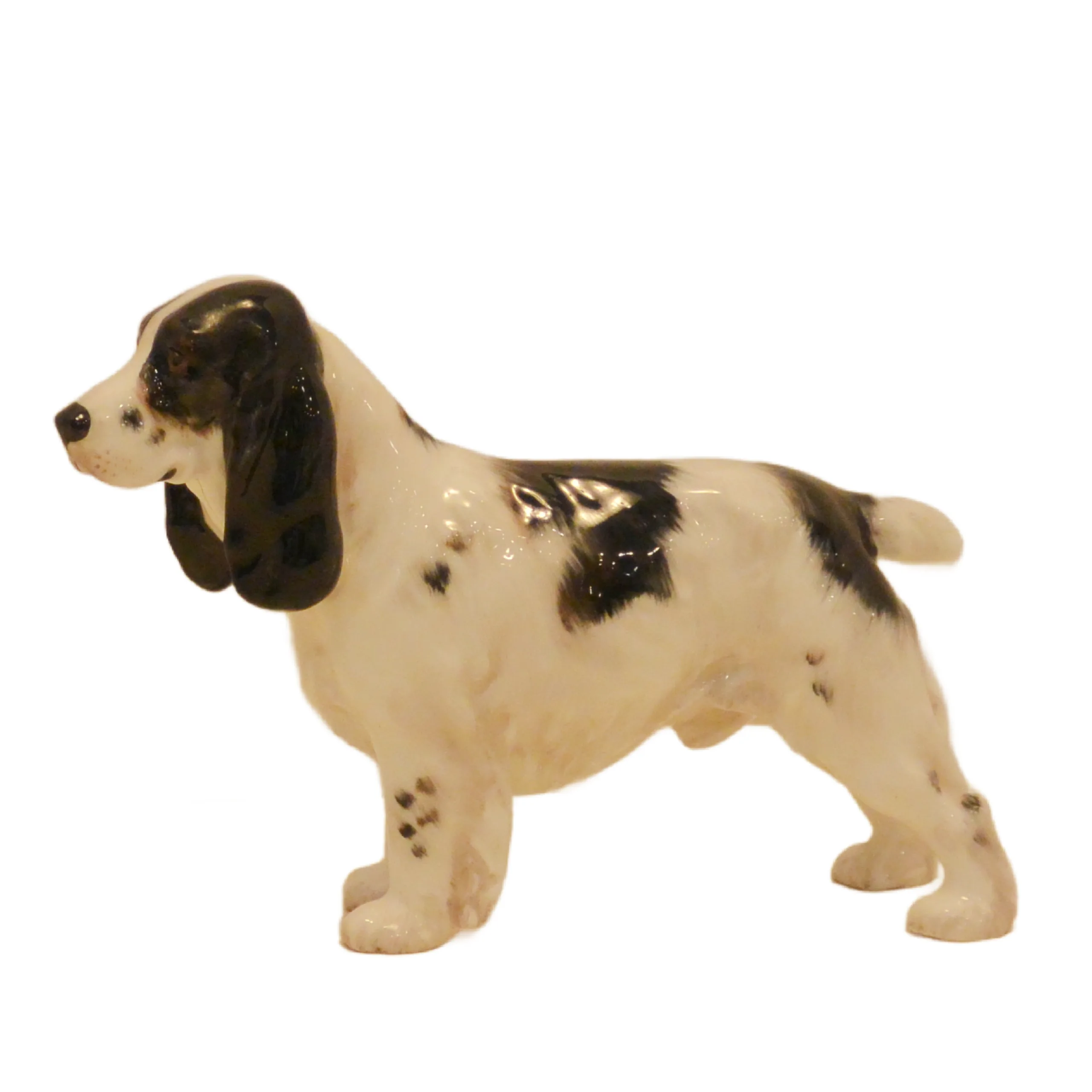 Royal Doulton Cocker Spaniel HN 1078 &ndash; Antique Frederick Daws Design &ndash; Black & White Parti-Color, c. 1930s-40s - Image 4