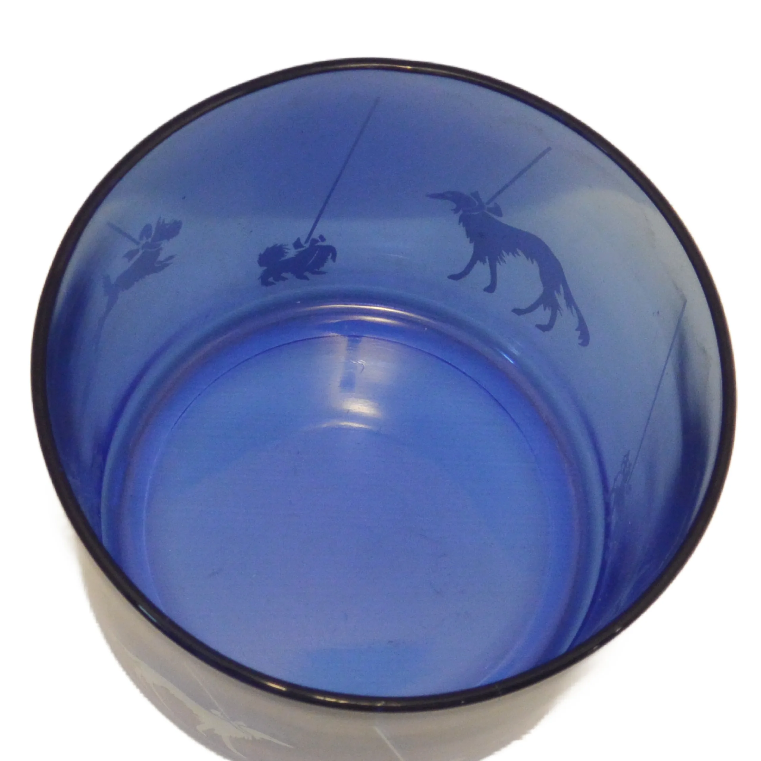 Art Deco Hazel Atlas Cobalt Blue "Dog Show" 5-Piece Barware Set - Image 6