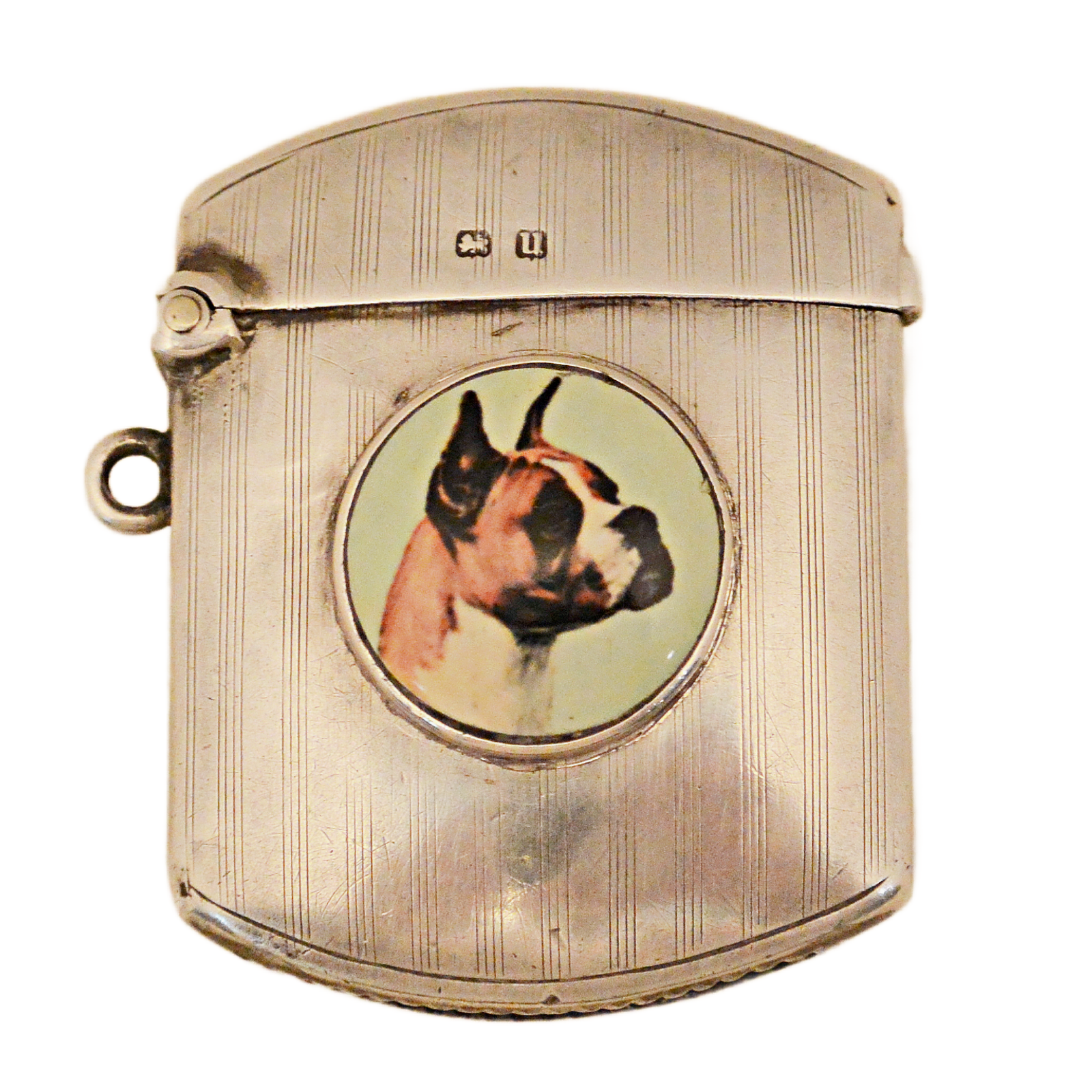 Antique 1919 Sterling Silver & Enamel Boxer Dog Vesta Case – Birmingham – Henry Williamson Ltd.