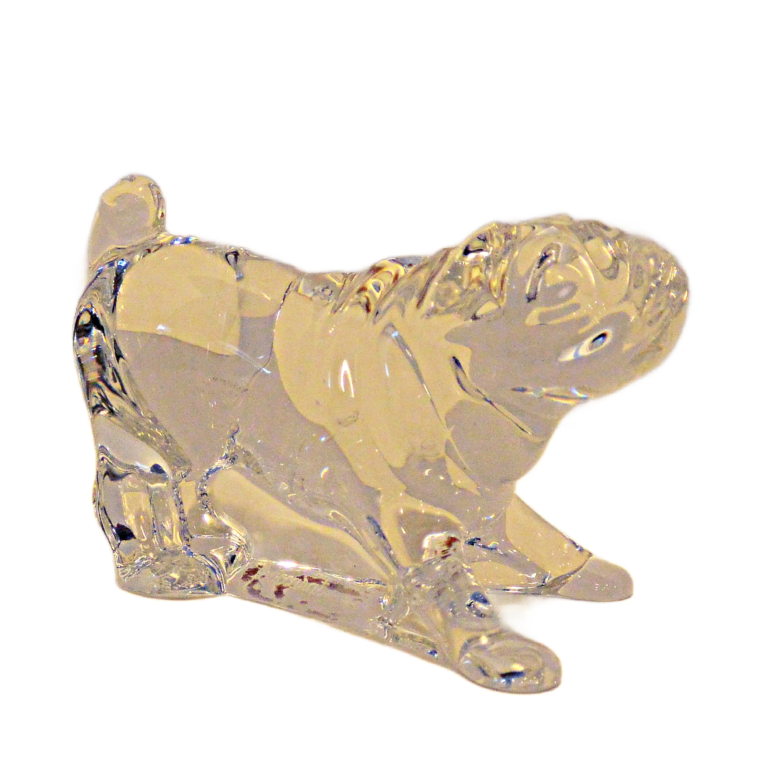 Vintage Signed Baccarat France Crystal Pug Dog Figurine &ndash; Playful Crouching Pose - Image 3