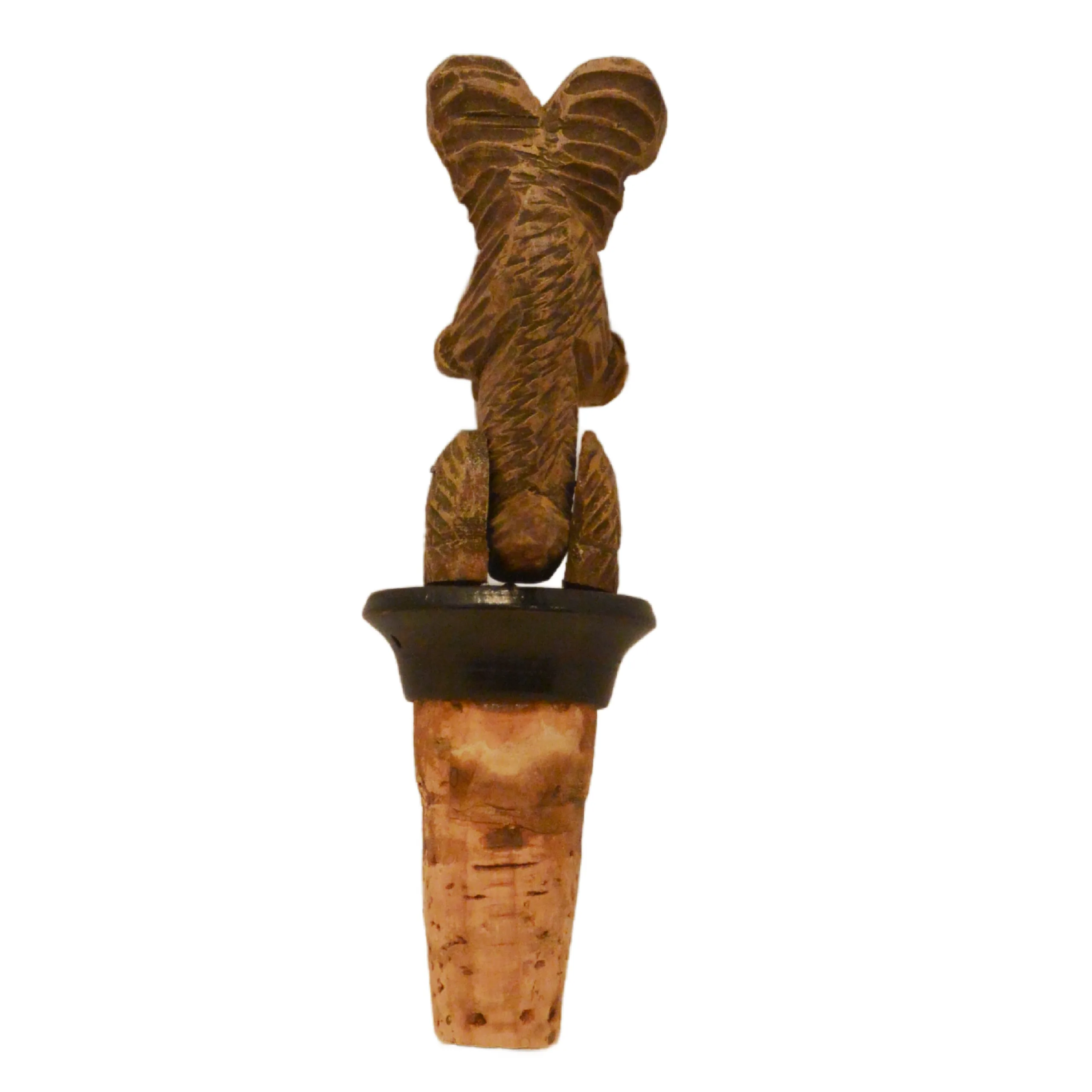 Antique Italian ANRI Hand-Carved Wood Terrier - Mechanical Movement Bottle Stopper - Image 6