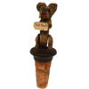 Antique Italian ANRI Hand-Carved Wood Terrier - Mechanical Movement Bottle Stopper