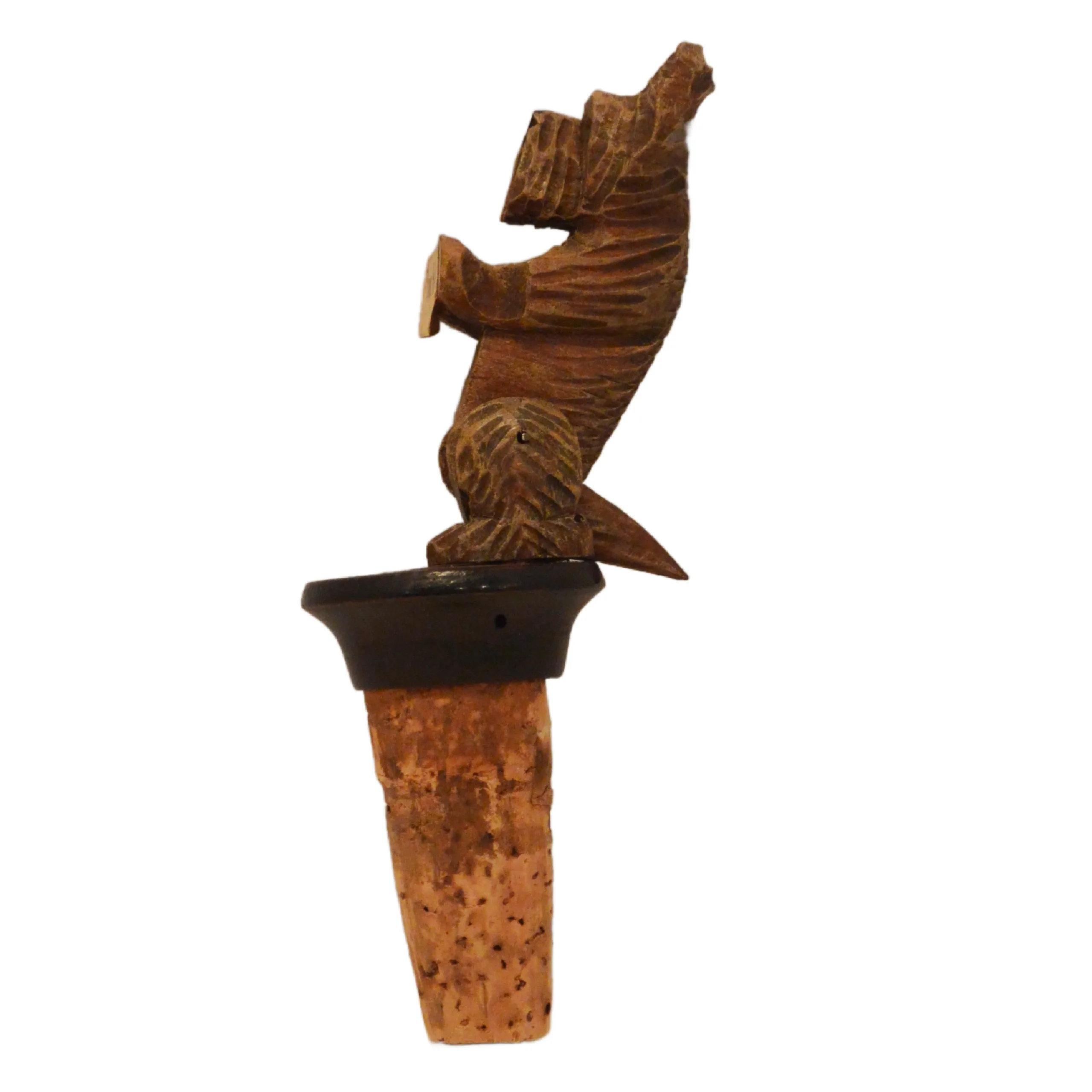 Antique Italian ANRI Hand-Carved Wood Terrier - Mechanical Movement Bottle Stopper - Image 5