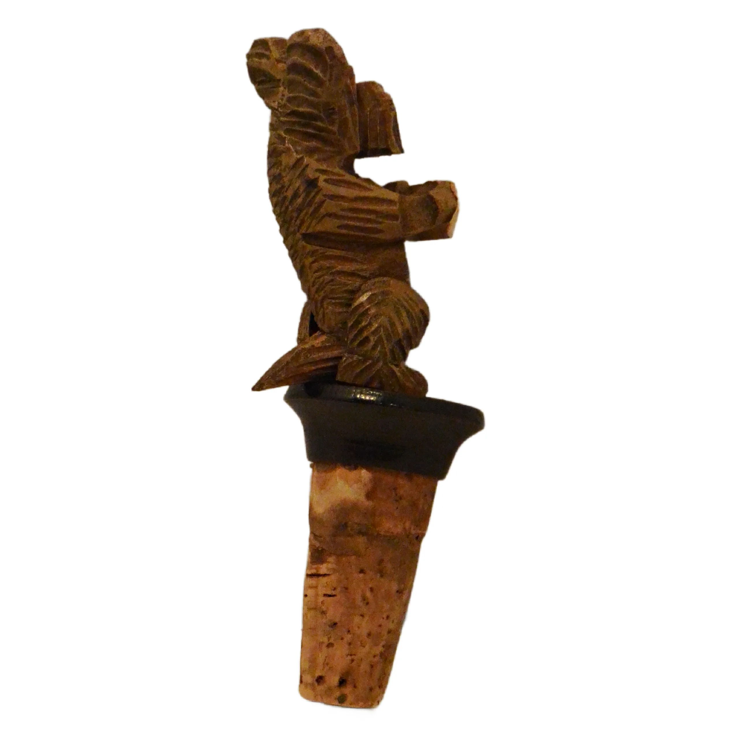 Antique Italian ANRI Hand-Carved Wood Terrier - Mechanical Movement Bottle Stopper - Image 7