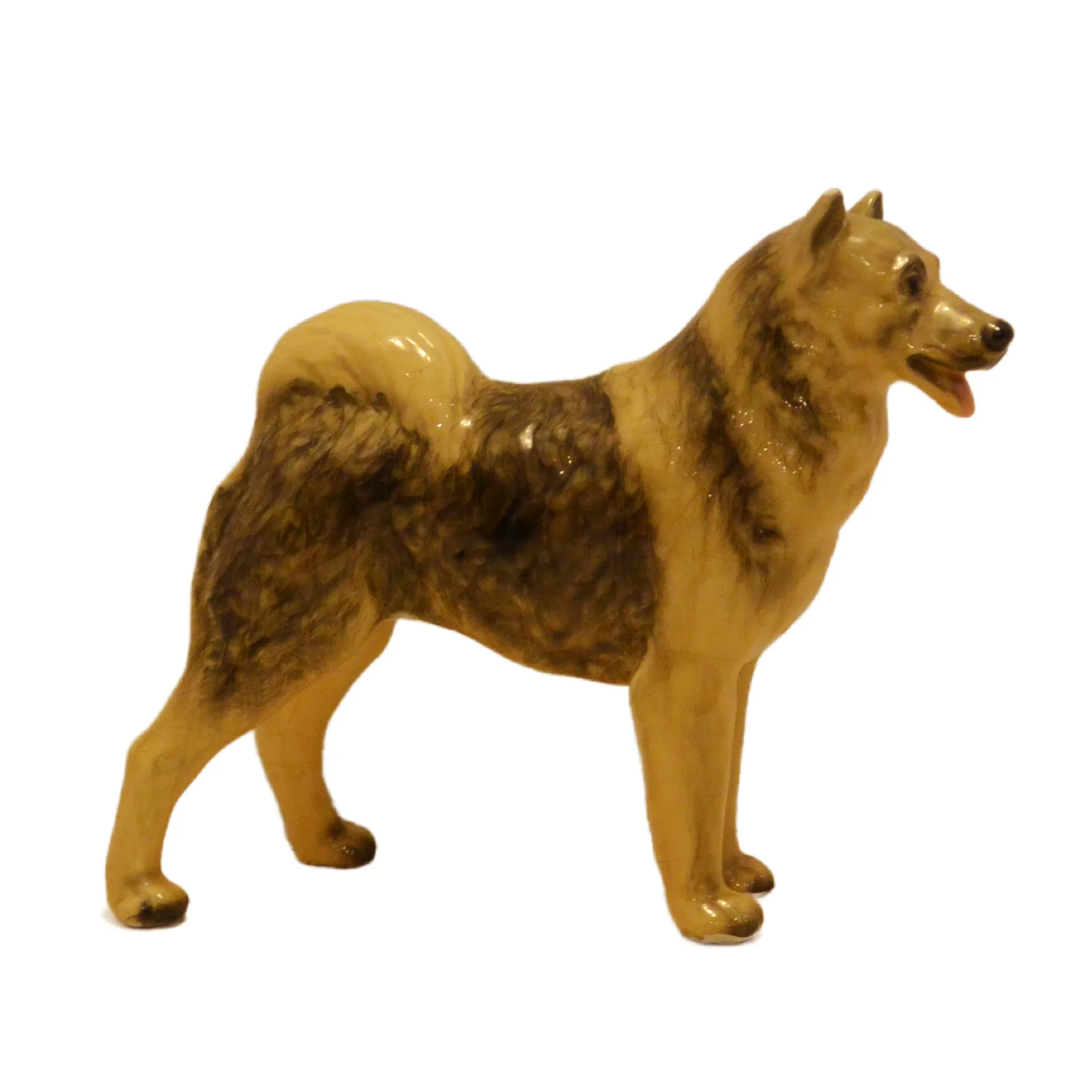 Rare Large-Scale Mortens Studio Norwegian Elkhound Figurine &ndash; 5.5" Mid-Century Animalier - Image 4