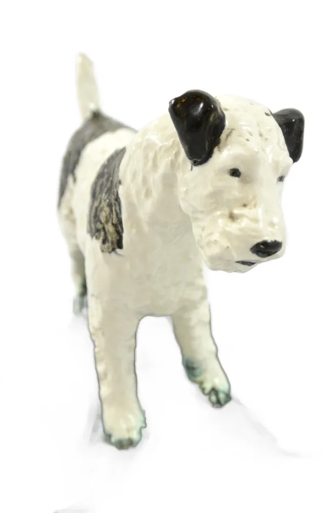 Vintage Mosaic Tile Co. Wire Fox Terrier Ceramic Valet Tray - Zanesville, Ohio - Image 3