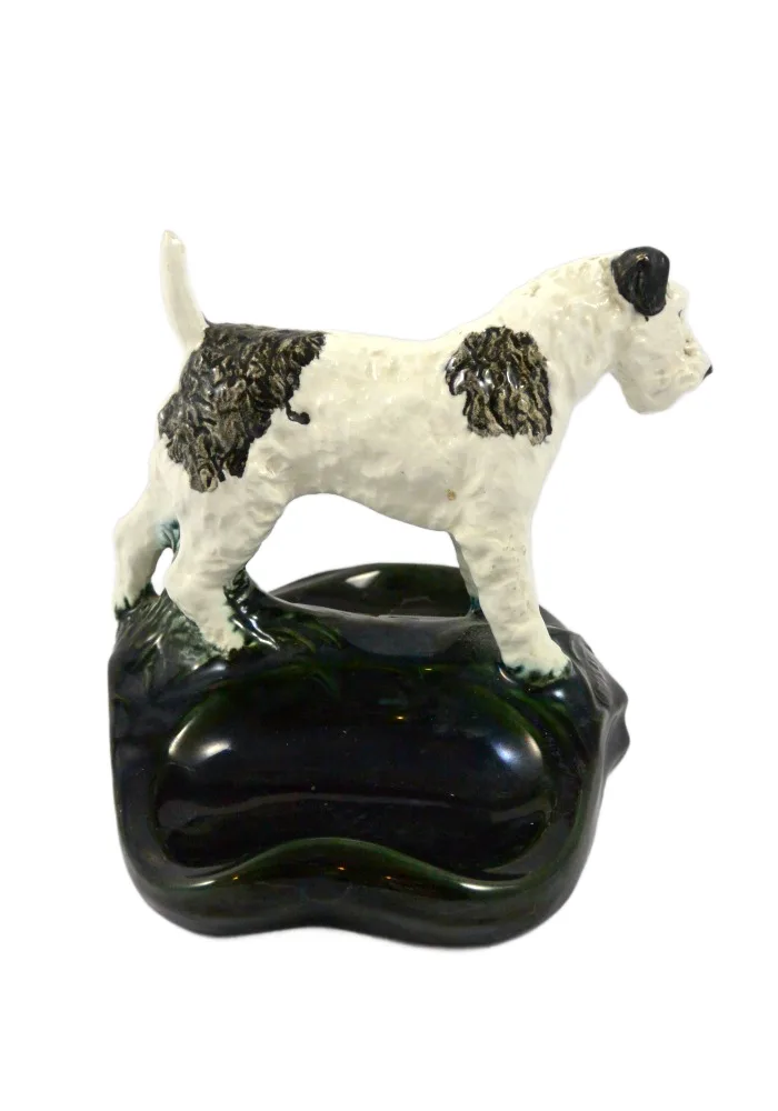 Vintage Mosaic Tile Co. Wire Fox Terrier Ceramic Valet Tray - Zanesville, Ohio - Image 4