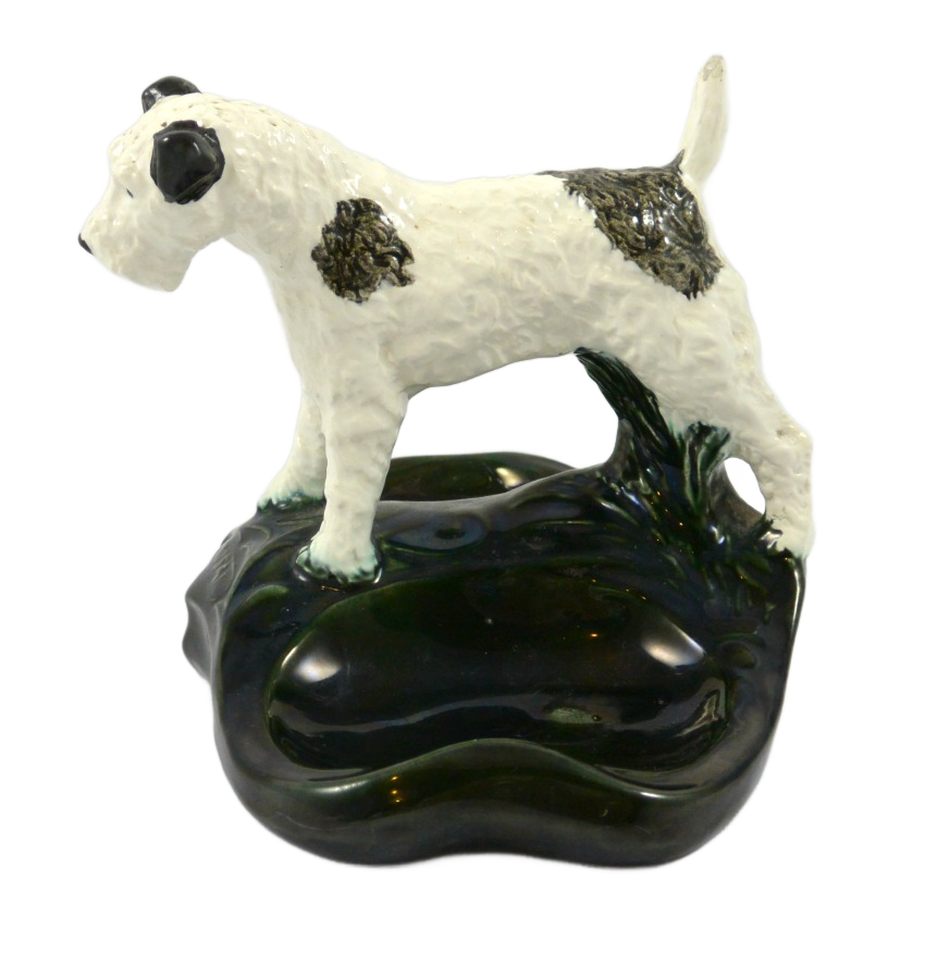 Vintage Mosaic Tile Co. Wire Fox Terrier Ceramic Valet Tray