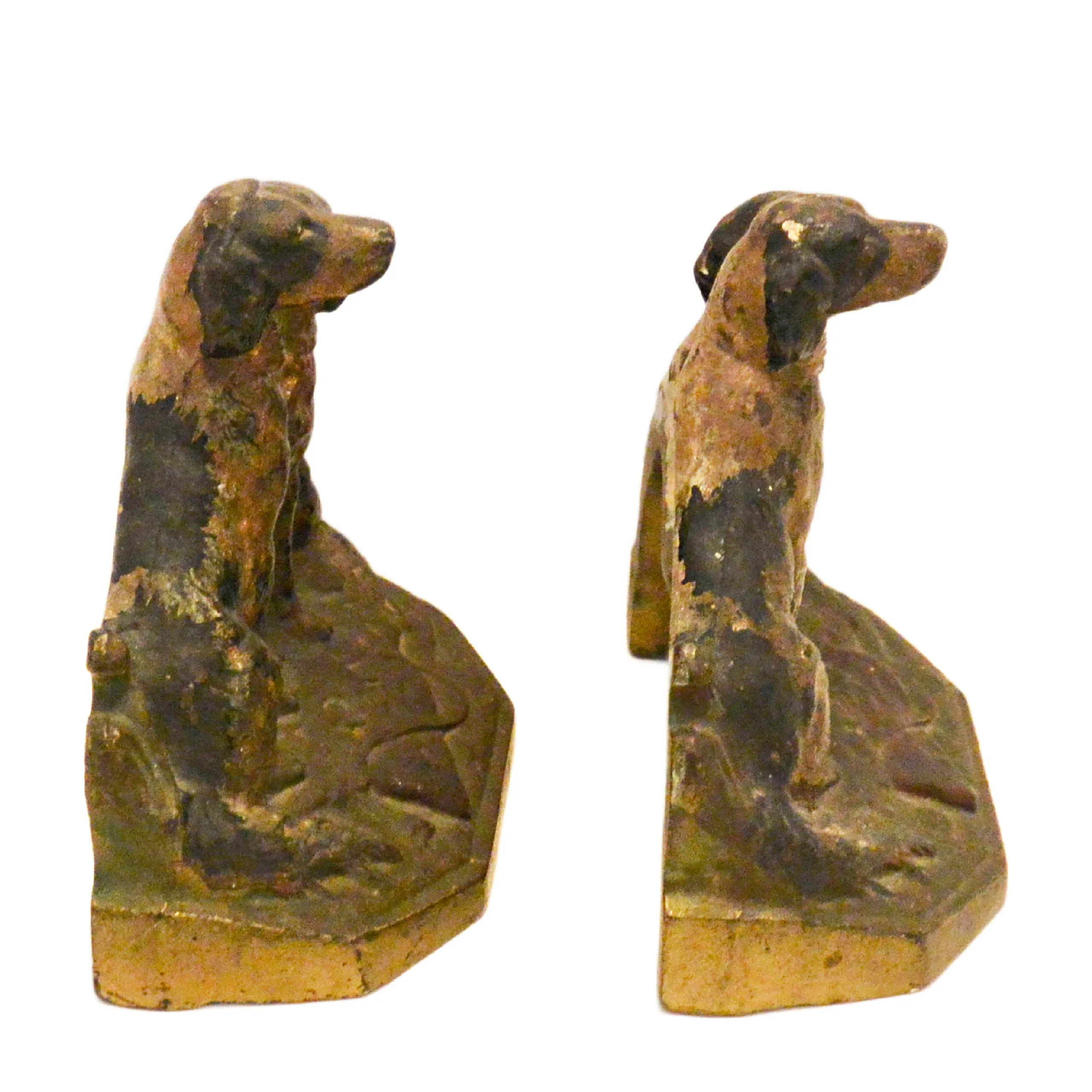 Antique Cast Iron Hunting Pointers Figural Bookends / Doorstops - Image 4