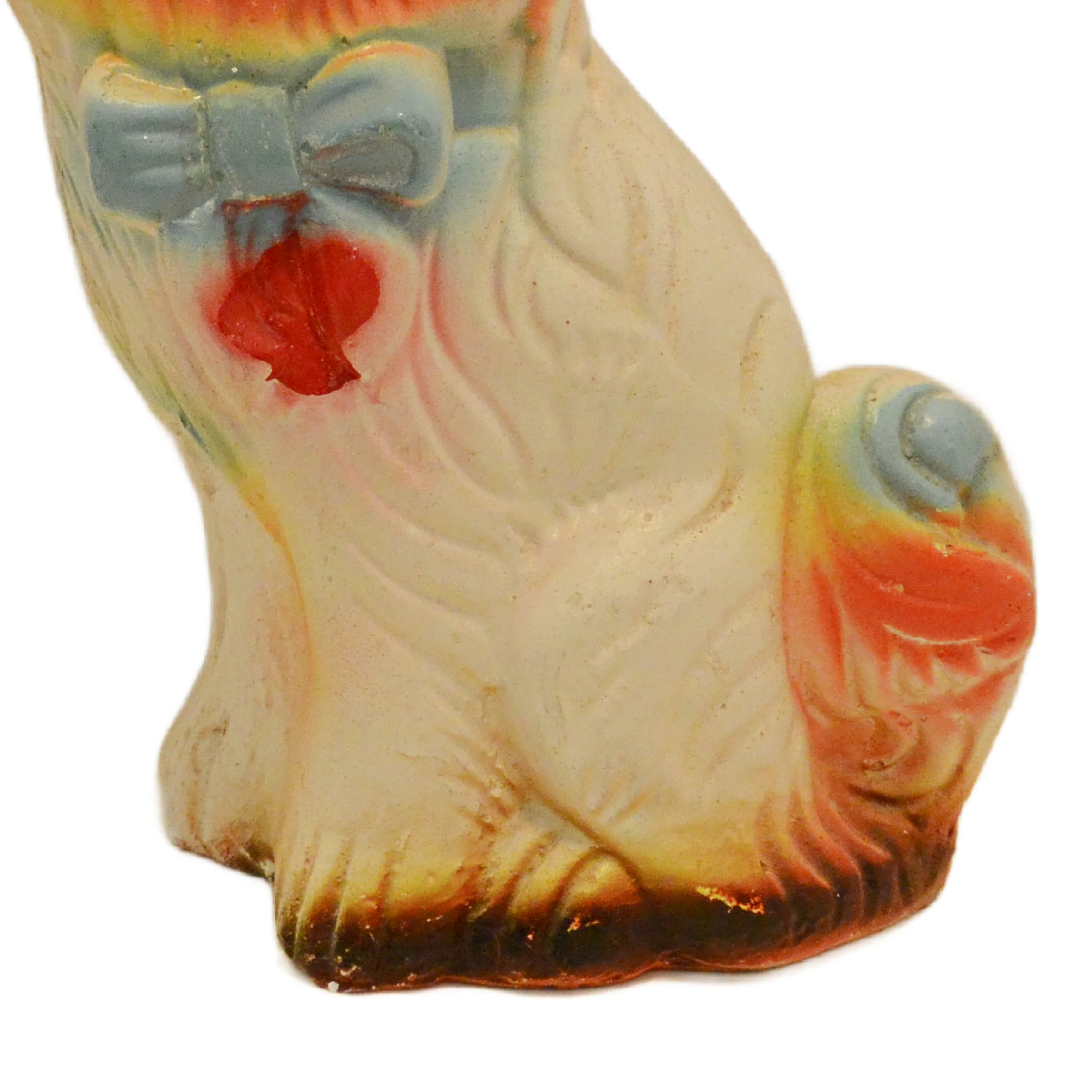 Vintage Carnival Chalkware Spitz/Pomeranian/Samoyed Dog &ndash; 11" Mid-Century Midway Prize - Image 4
