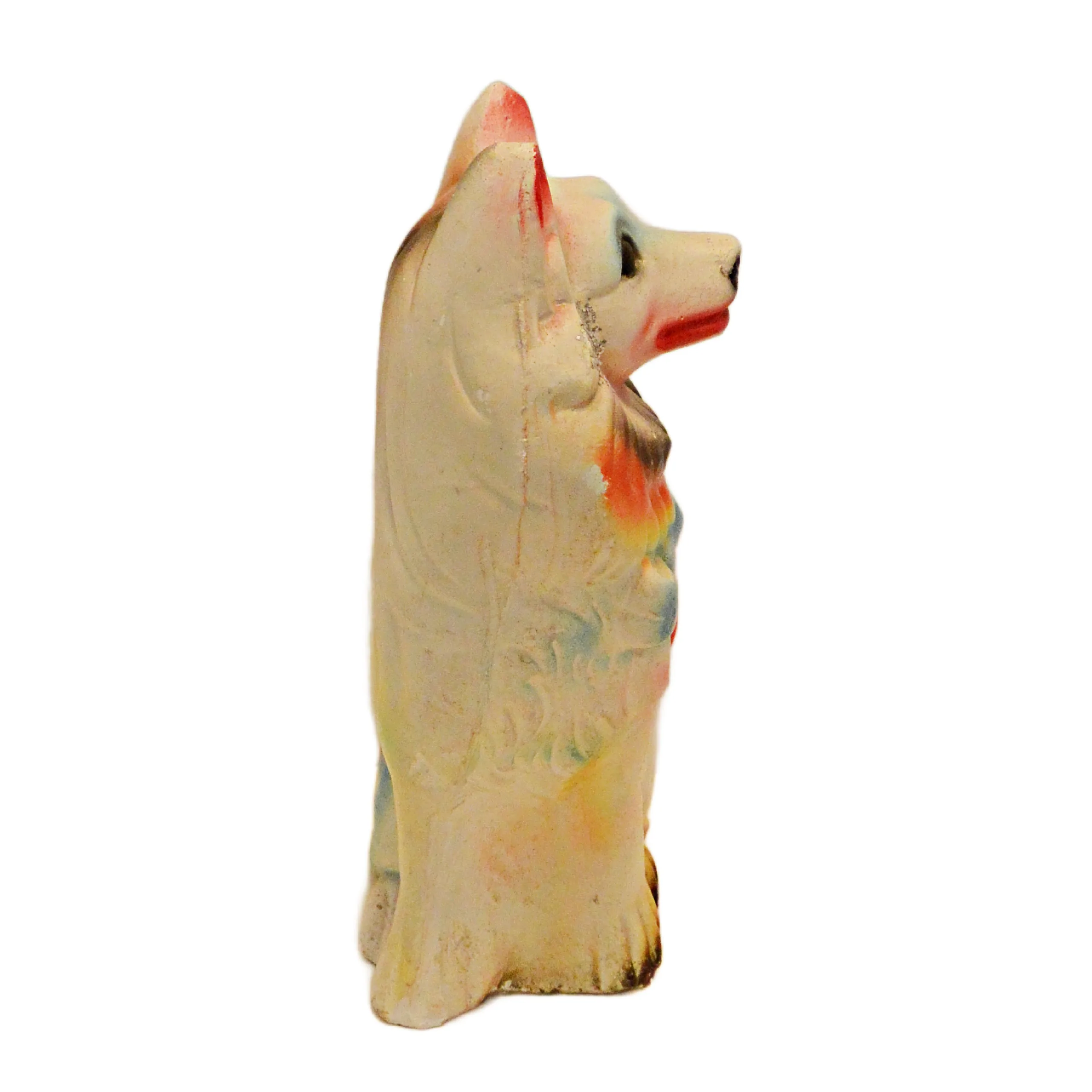 Vintage Carnival Chalkware Spitz/Pomeranian/Samoyed Dog &ndash; 11" Mid-Century Midway Prize - Image 5
