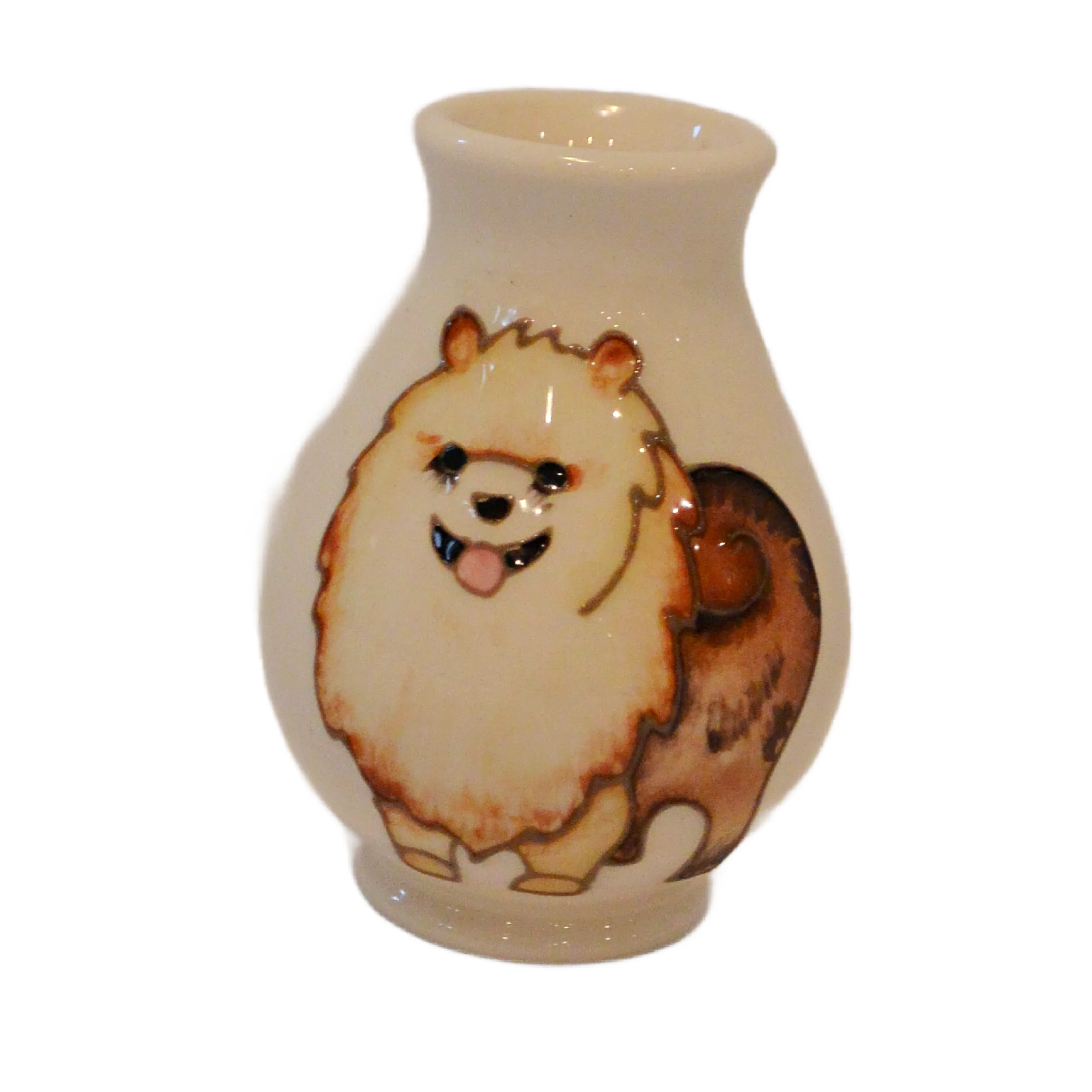 Moorcroft Pottery Miniature Pomeranian Vase – 2019 Tubelined Ceramic Pomeranian Art – Luxury Dog Collectible - Image 2
