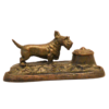 Antique Jennings Brothers Scottish Terrier Cast Bronze Inkwell & Pen Tray &ndash; Circa 1920