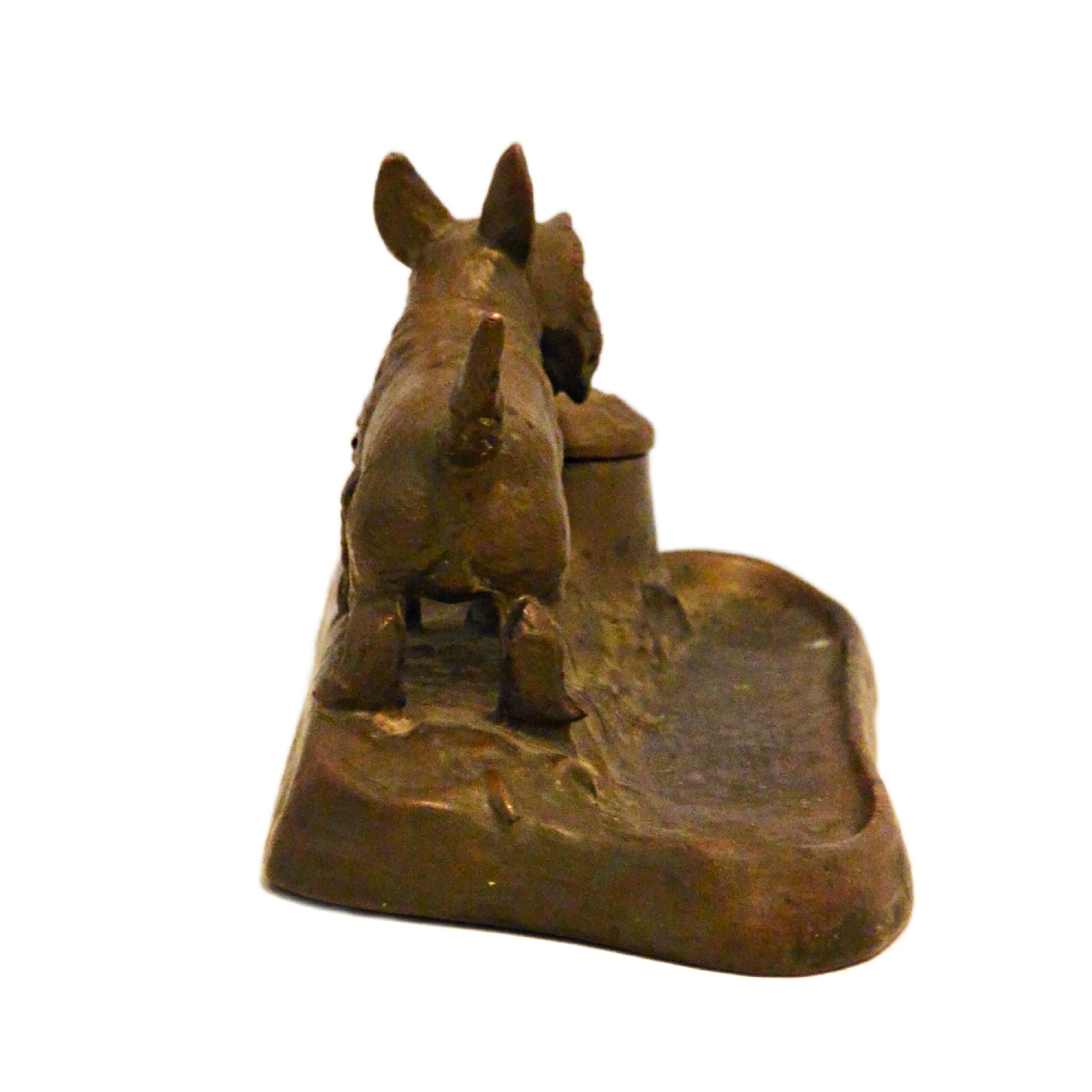 Antique Jennings Brothers Scottish Terrier Cast Bronze Inkwell & Pen Tray &ndash; Circa 1920 - Image 6