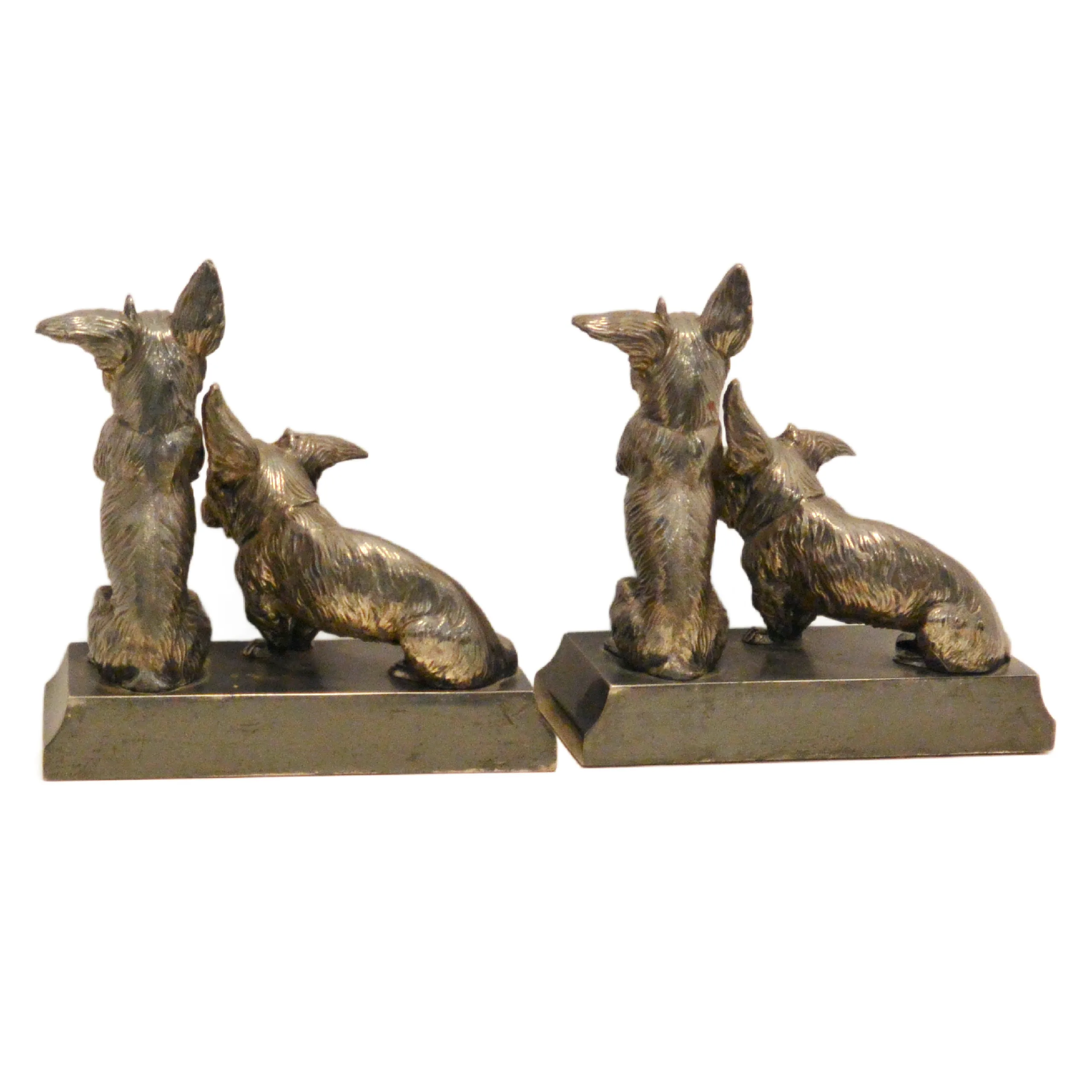 Antique Jennings Brothers Scottish Terrier Cast Bronze Bookends &ndash; Rare Begging Pair - Image 4