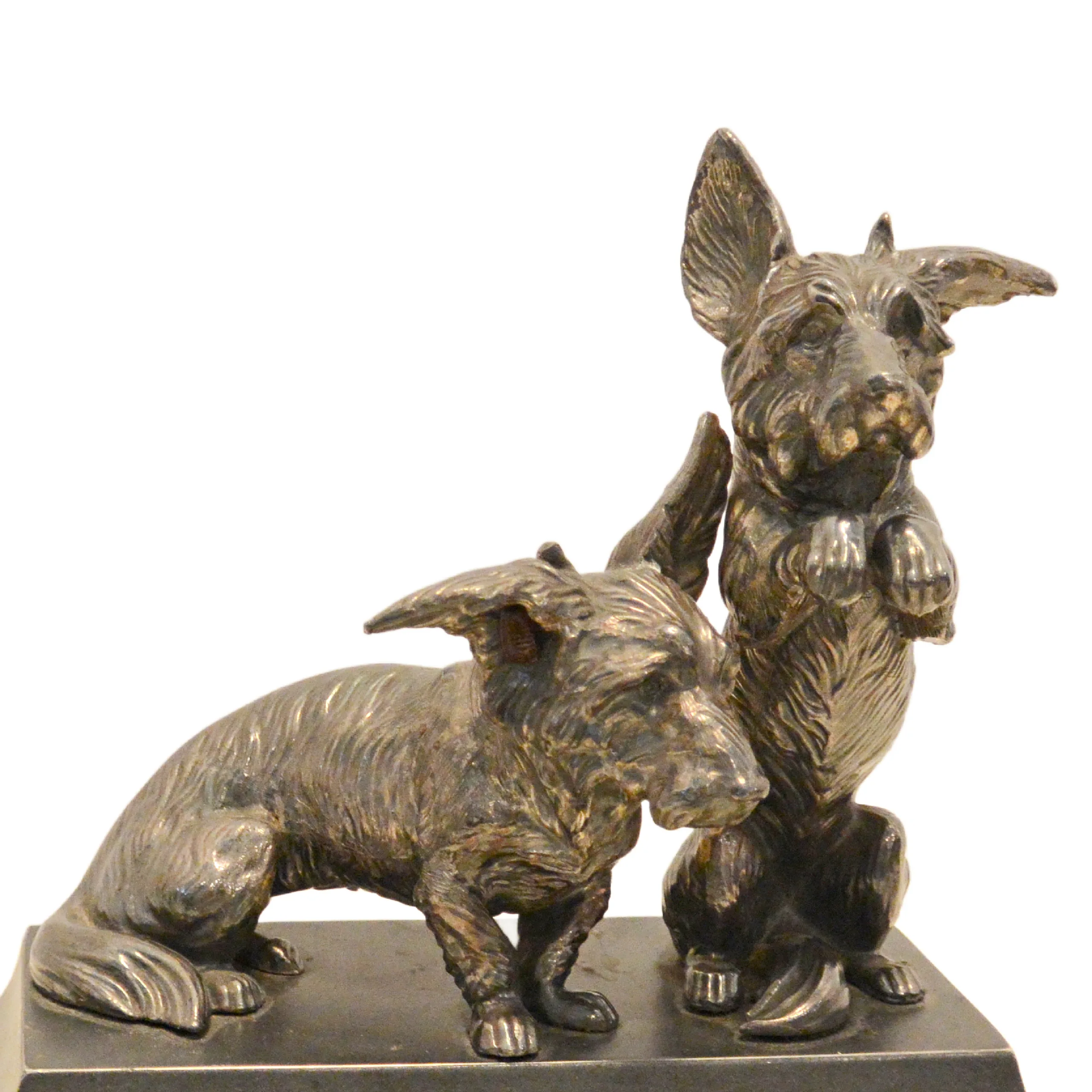 Antique Jennings Brothers Scottish Terrier Cast Bronze Bookends &ndash; Rare Begging Pair - Image 3