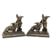 Antique Jennings Brothers Scottish Terrier Cast Bronze Bookends &ndash; Rare Begging Pair