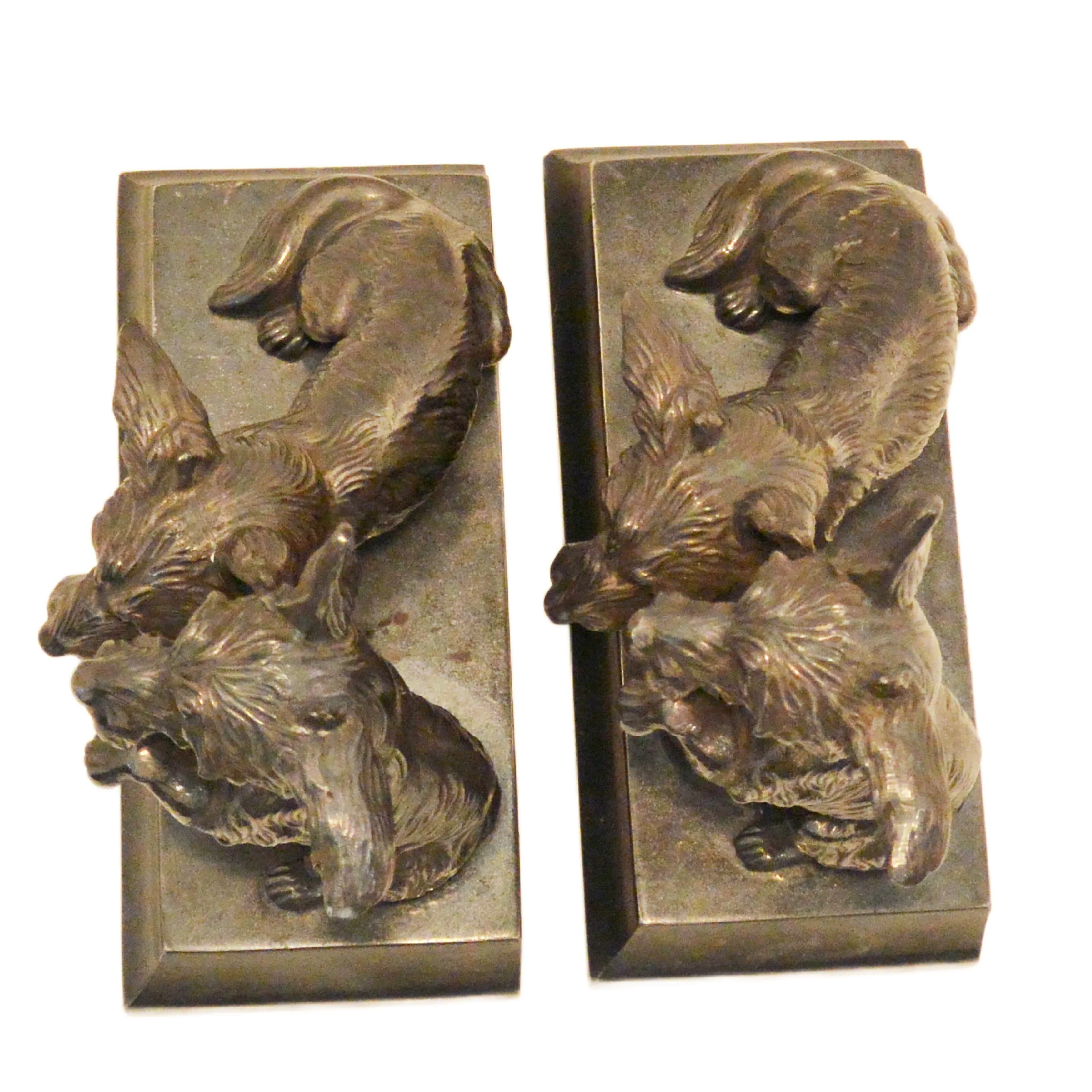Antique Jennings Brothers Scottish Terrier Cast Bronze Bookends &ndash; Rare Begging Pair - Image 8