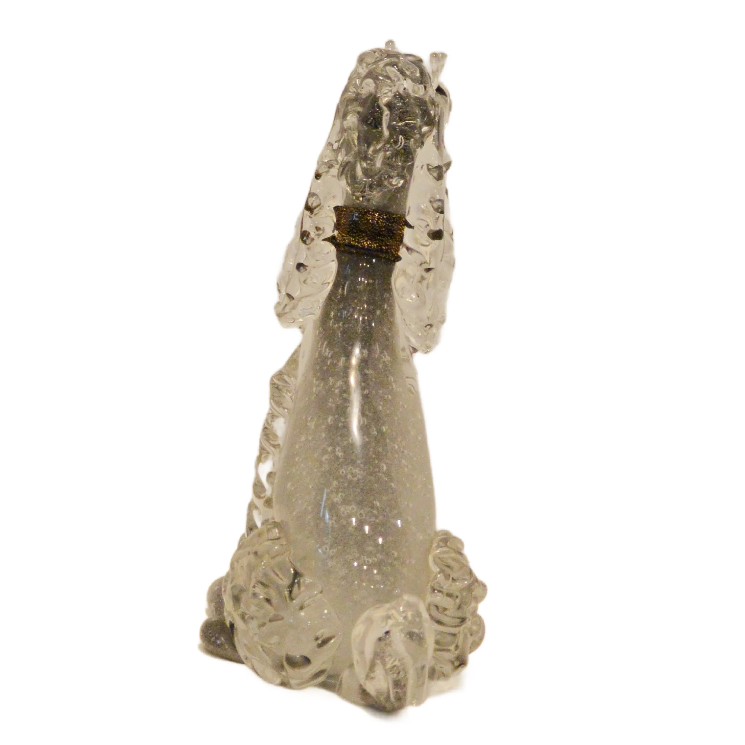 Vintage Italian Murano Art Glass Poodle Sculpture &ndash; Gold Aventurine & Bullicante Bubbles &ndash; Circa 1950s - Image 8