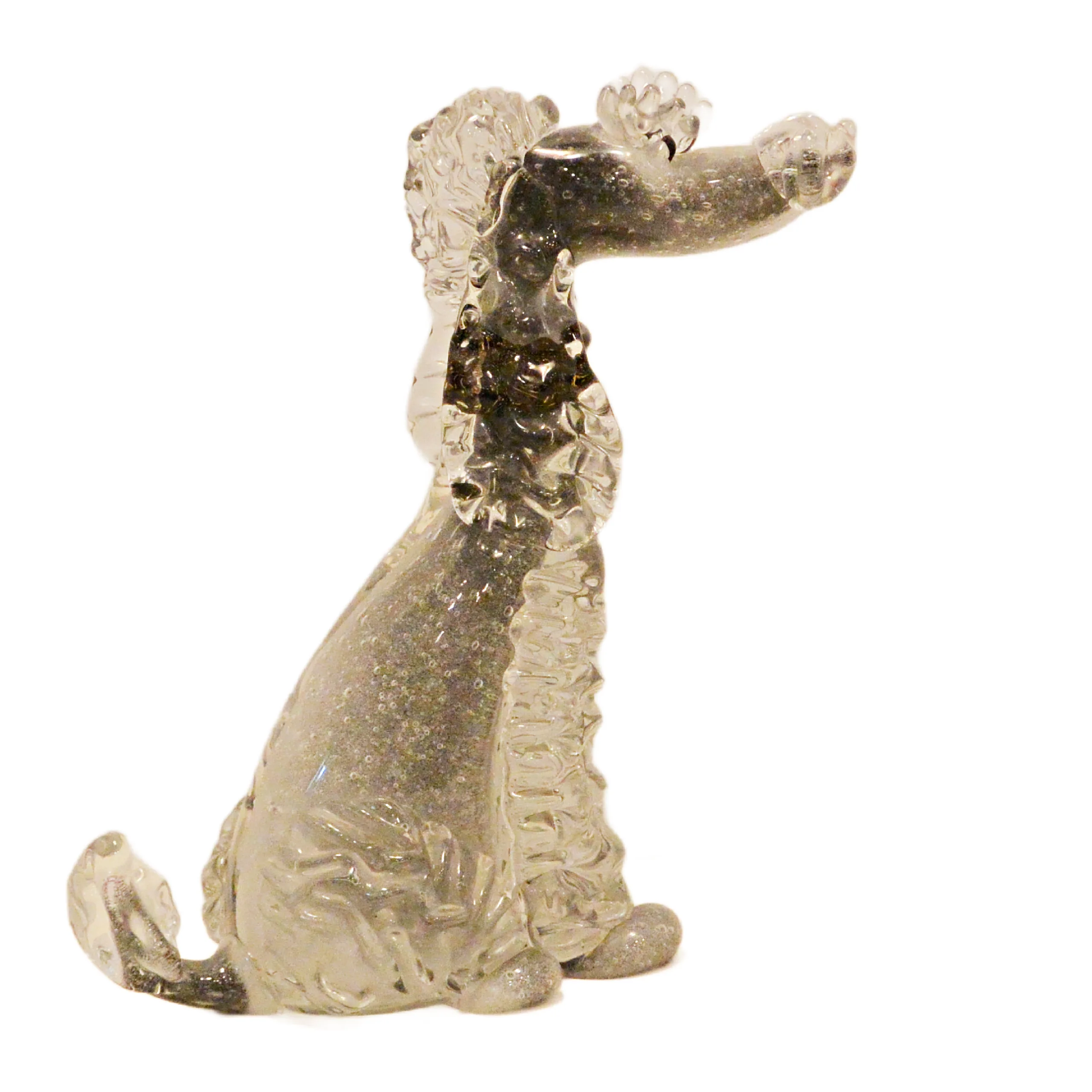 Vintage Italian Murano Art Glass Poodle Sculpture &ndash; Gold Aventurine & Bullicante Bubbles &ndash; Circa 1950s - Image 4