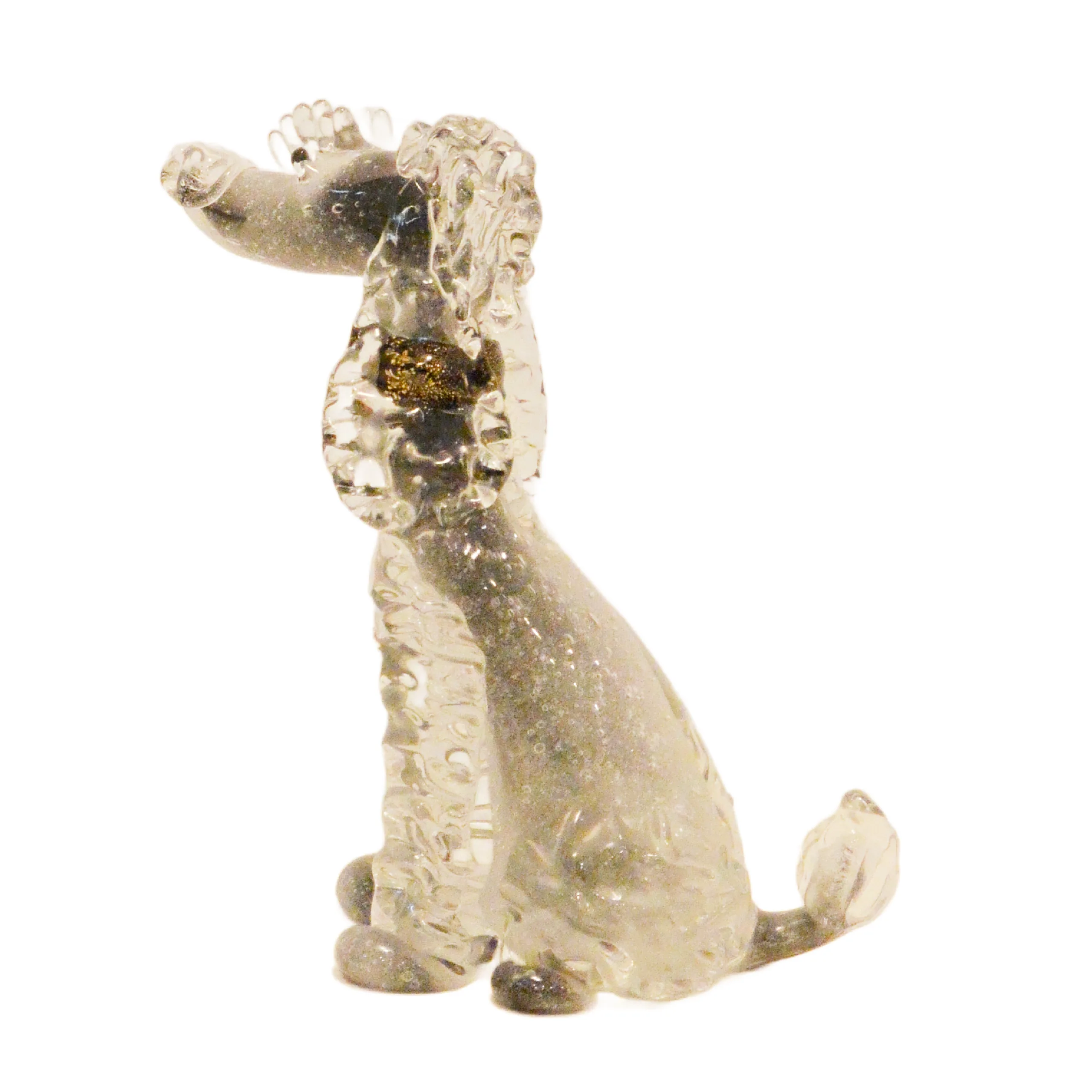 Vintage Italian Murano Art Glass Poodle Sculpture &ndash; Gold Aventurine & Bullicante Bubbles &ndash; Circa 1950s - Image 7