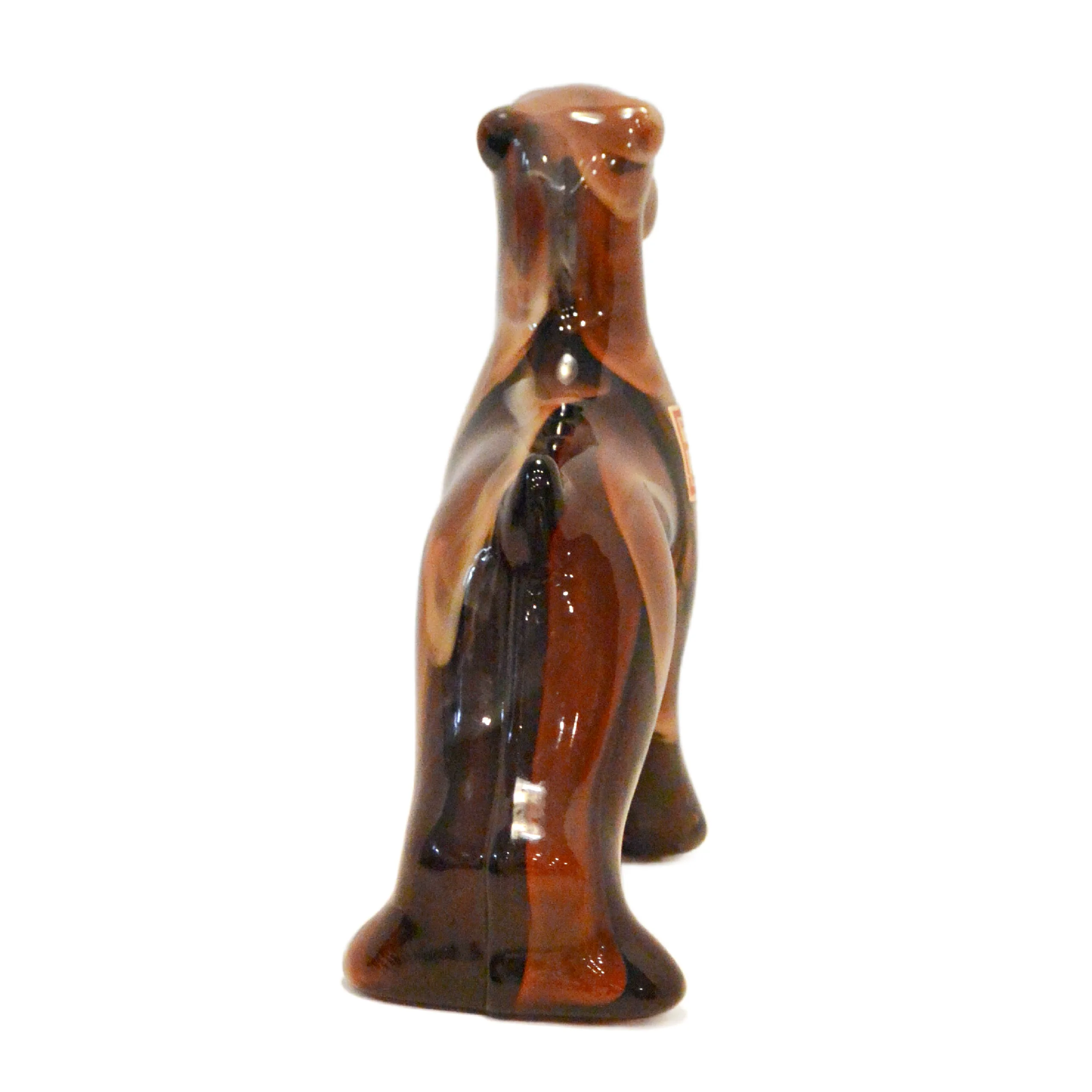 Vintage Imperial Caramel Slag Glass Airedale Terrier Figurine with Original Foil Label &ndash; Circa 1960s&ndash;1970s - Image 6
