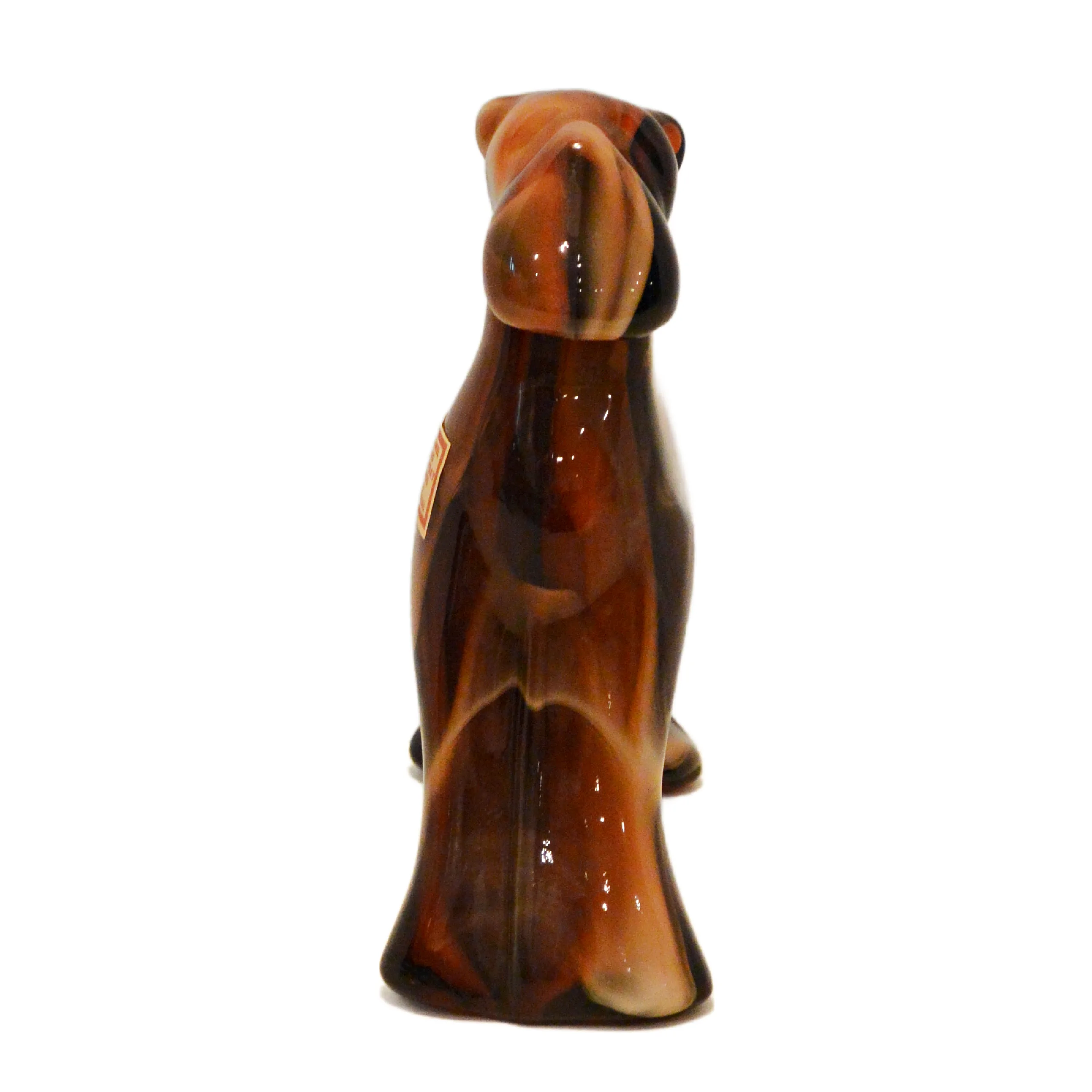 Vintage Imperial Caramel Slag Glass Airedale Terrier Figurine with Original Foil Label &ndash; Circa 1960s&ndash;1970s - Image 4
