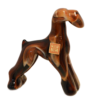 Vintage Imperial Caramel Slag Glass Airedale Terrier Figurine with Original Foil Label &ndash; Circa 1960s&ndash;1970s